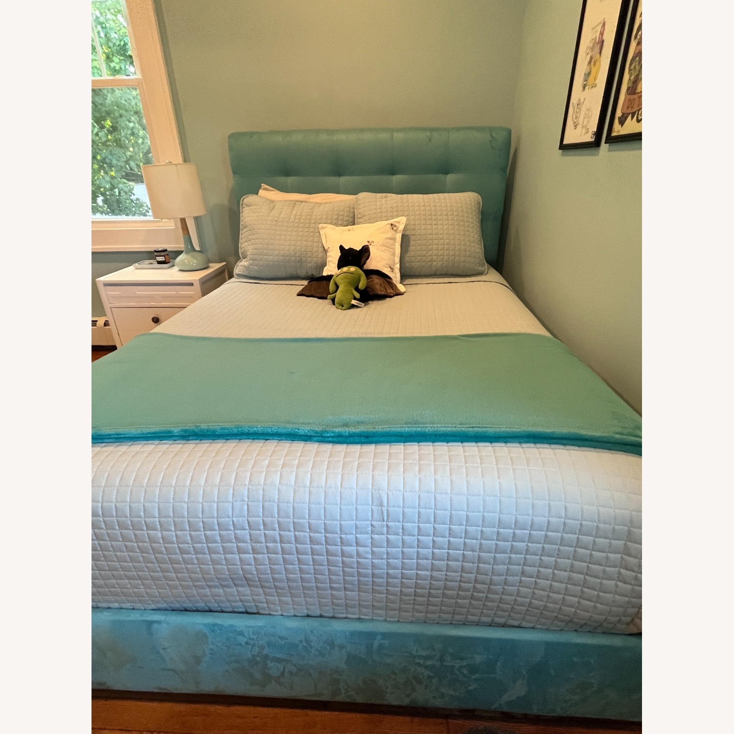 AllModern Tufted Blue Fabric Full Bed - image-3
