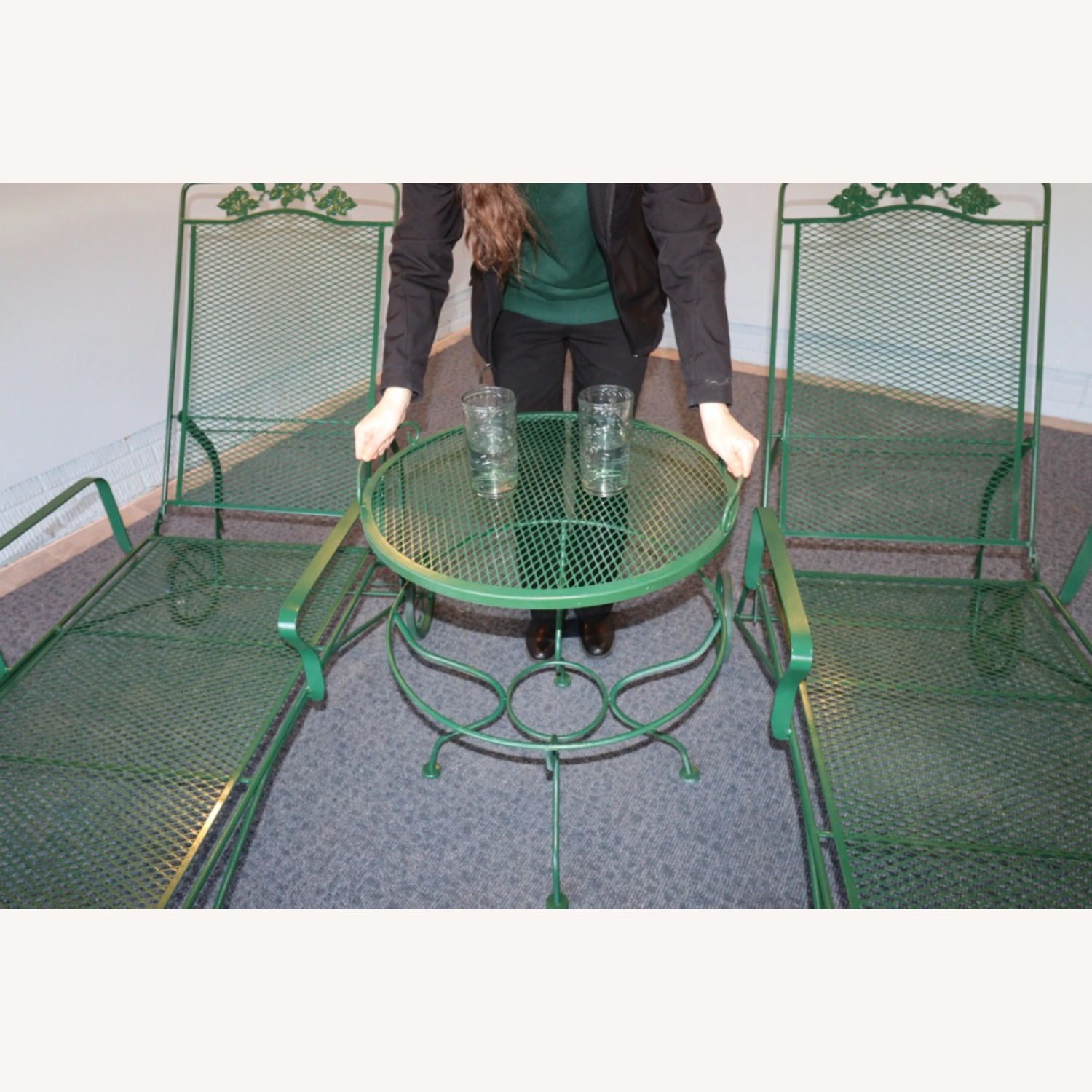 Vintage/Antique Green Patio Furniture - image-7