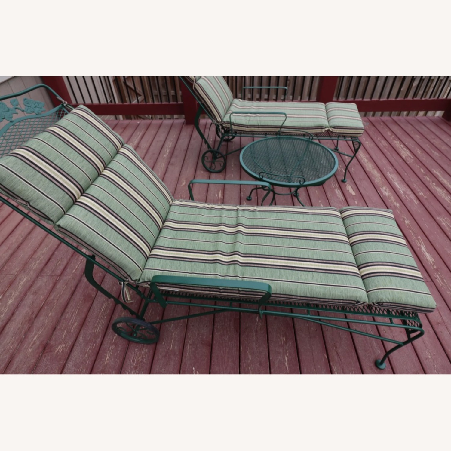 Vintage/Antique Green Patio Furniture - image-11