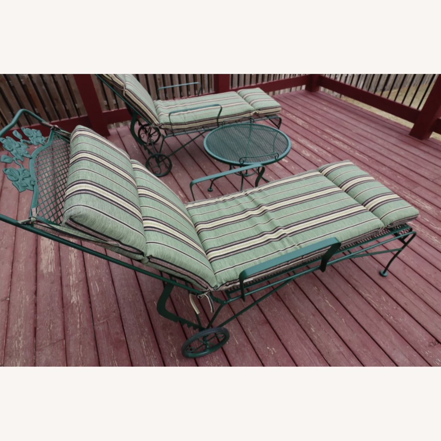 Vintage/Antique Green Patio Furniture - image-3