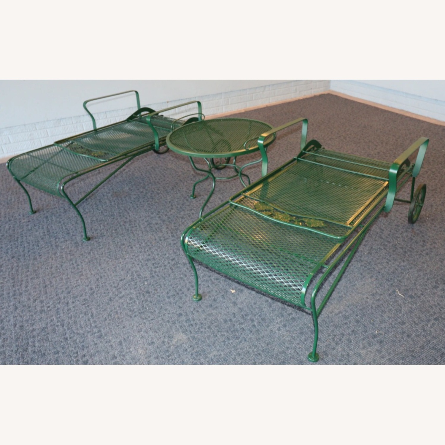 Vintage/Antique Green Patio Furniture - image-9