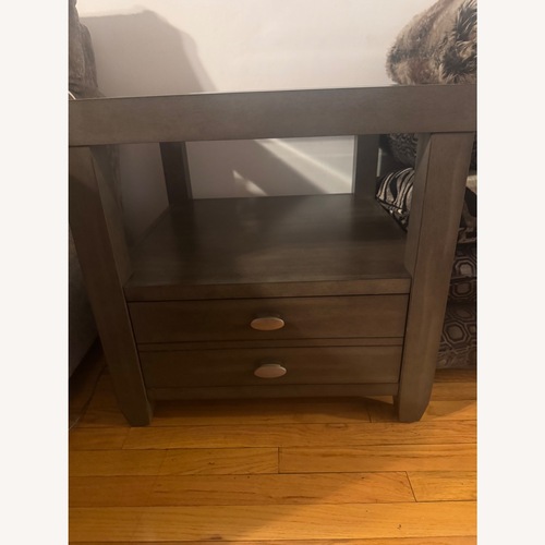 Used Prestige Gray Storage End Table for sale on AptDeco