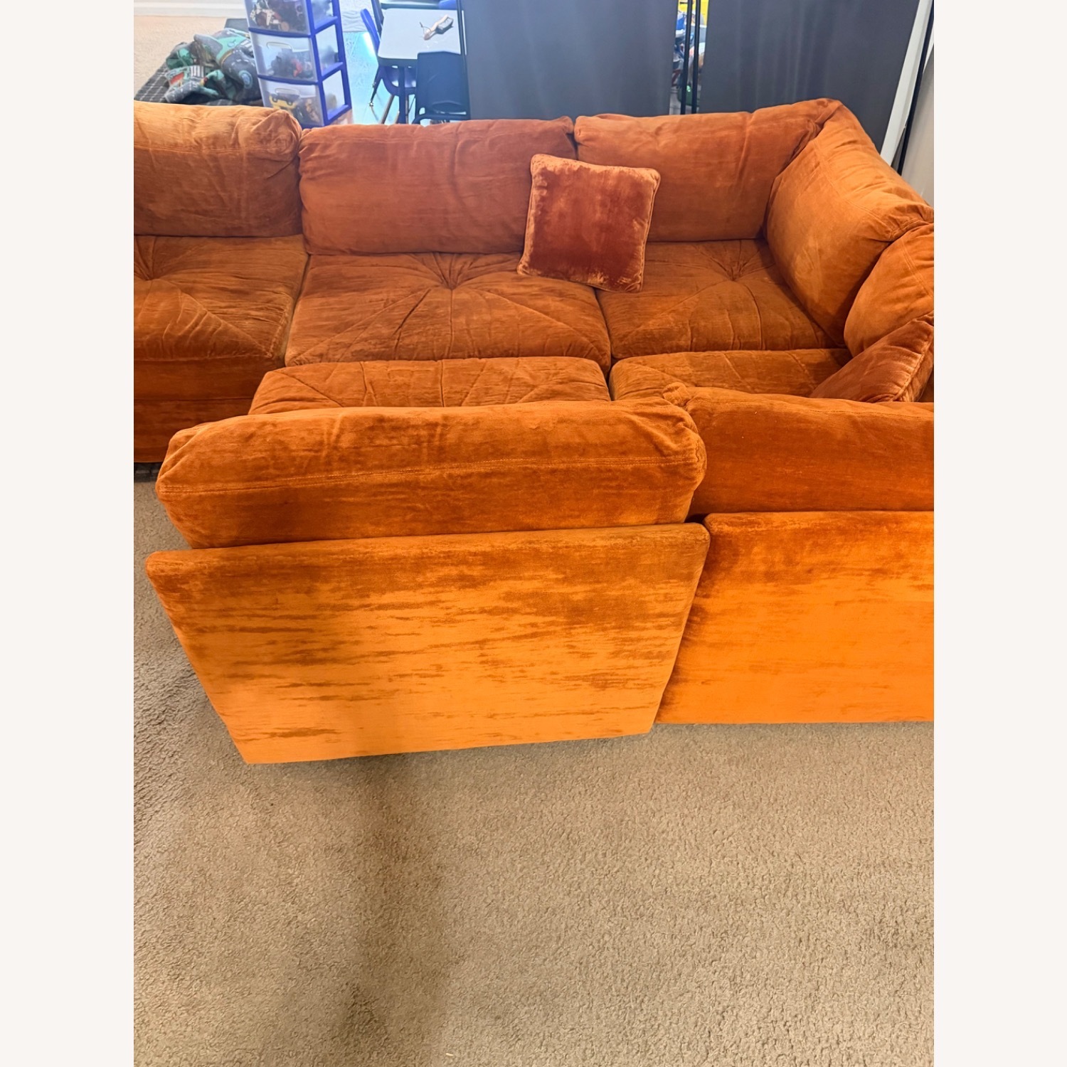 1975 Vintage Orange 5-Piece Modular Couch - image-7