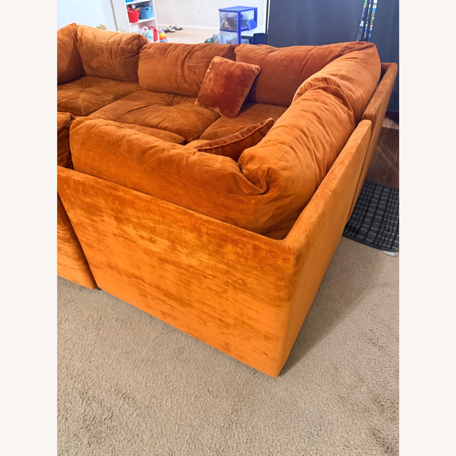 1975 Vintage Orange 5-Piece Modular Couch - image-6