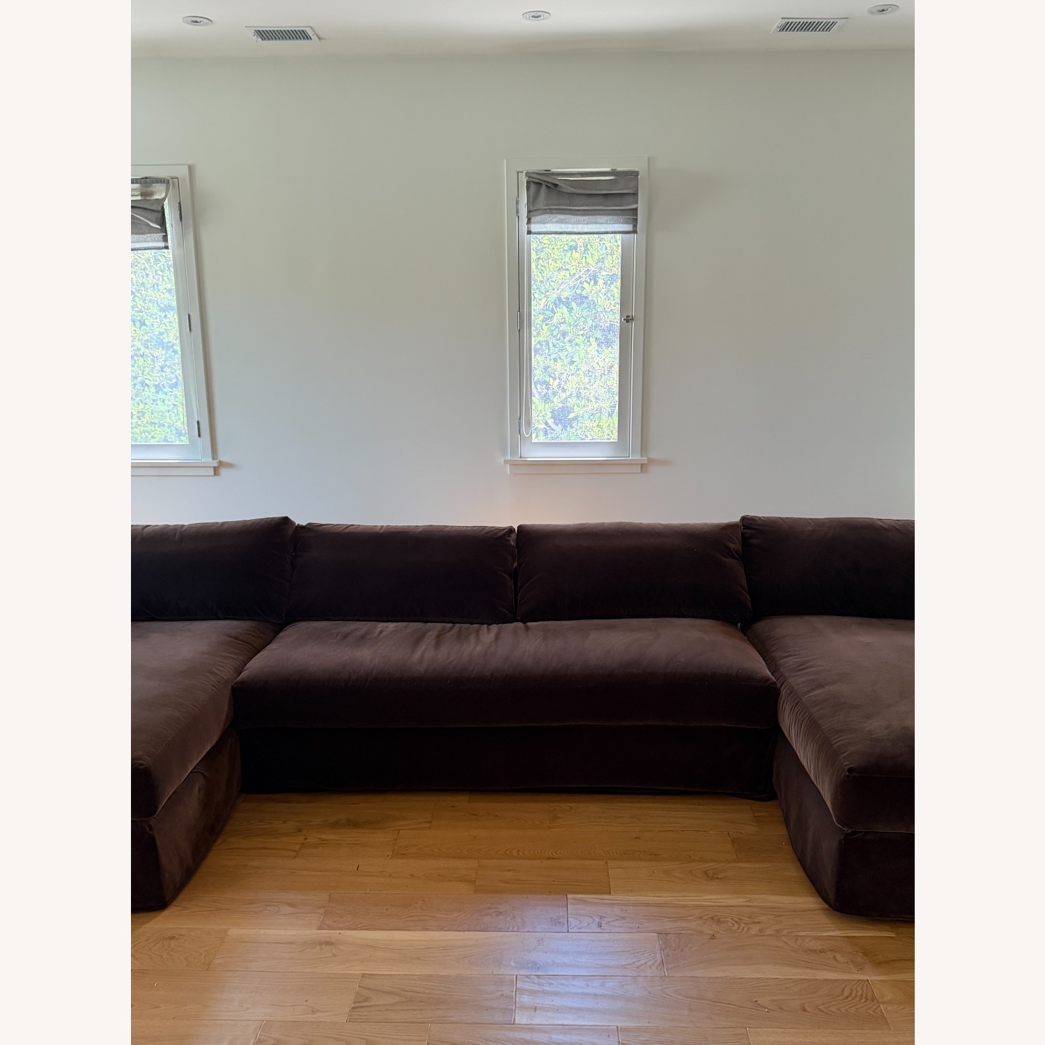 Pottery Barn Carmel Dark Brown Fabric 3+ Piece Sectional - image-3