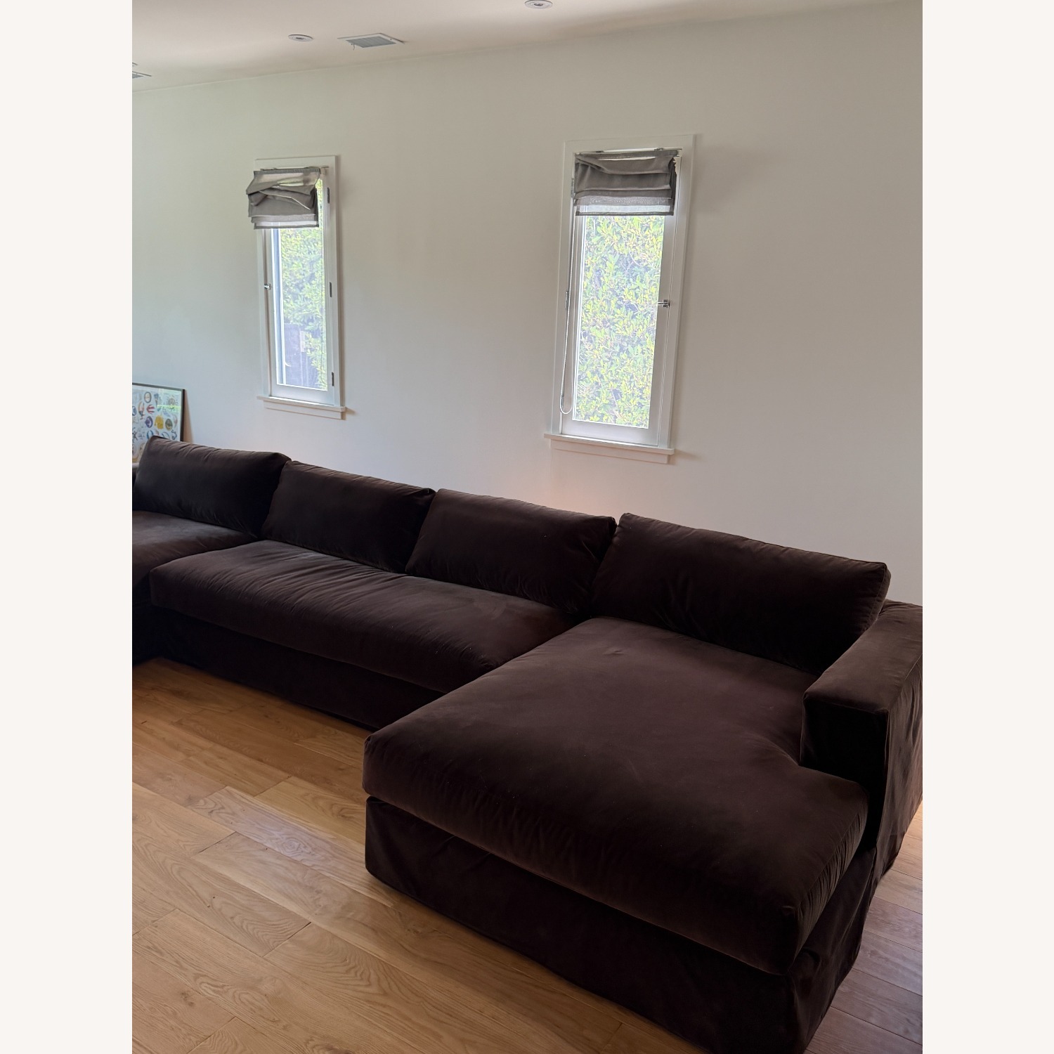 Pottery Barn Carmel Dark Brown Fabric 3+ Piece Sectional - image-5