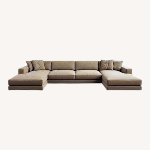 Used Pottery Barn Carmel Dark Brown Fabric 3+ Piece Sectional for sale on AptDeco