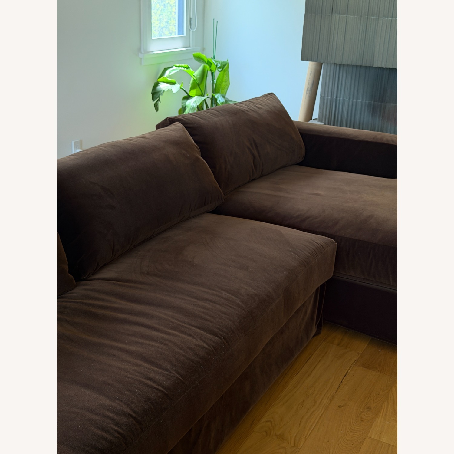 Pottery Barn Carmel Dark Brown Fabric 3+ Piece Sectional - image-4