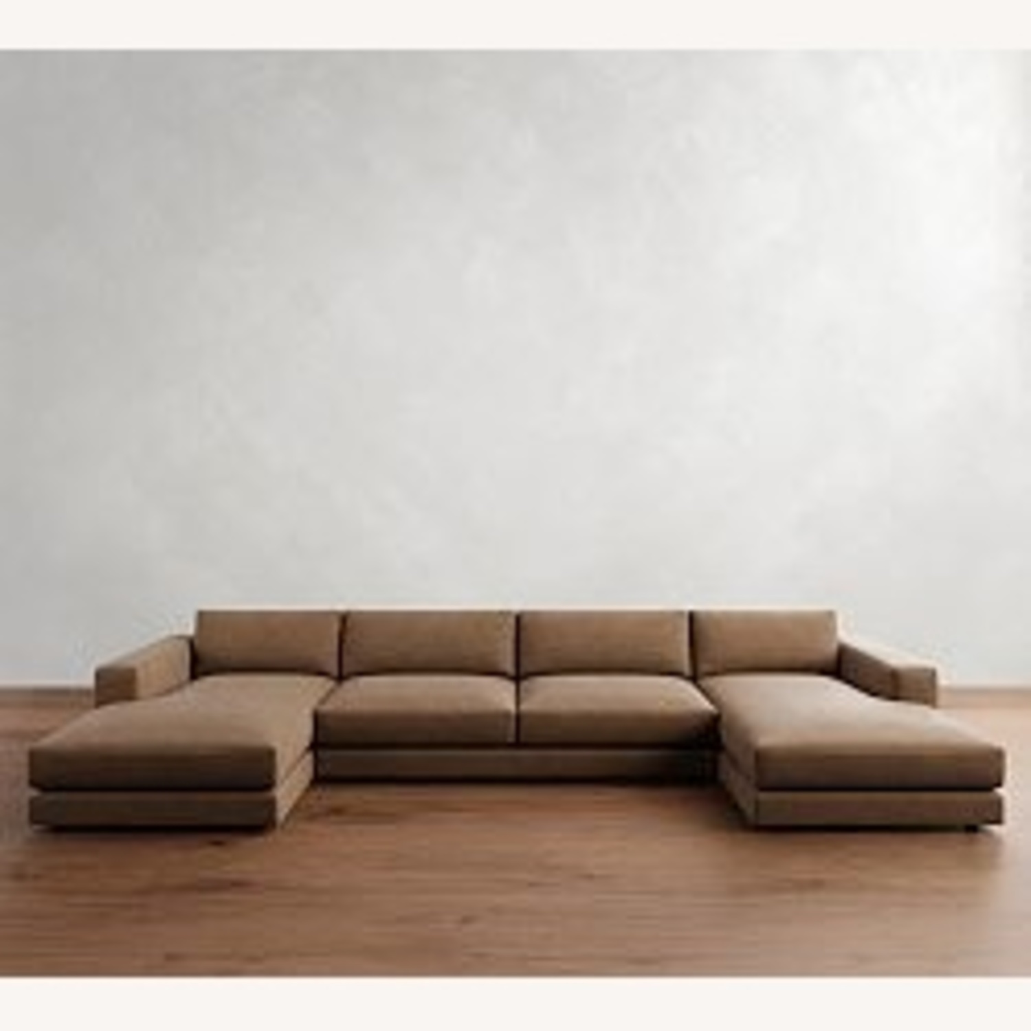 Pottery Barn Carmel Dark Brown Fabric 3+ Piece Sectional - image-9