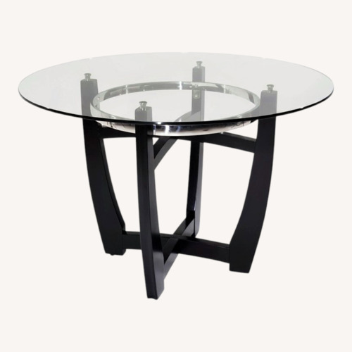 Used Wayfair Black Glass Dining Set for sale on AptDeco