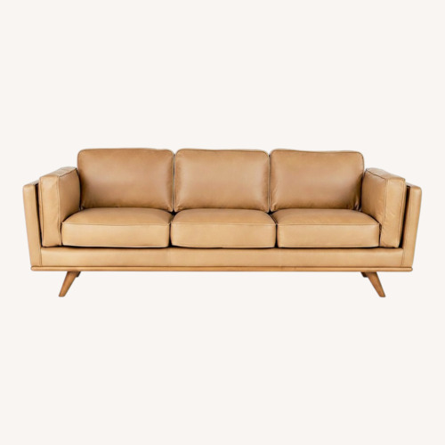 Used Article Light Brown Leather 3+ Seater Sofa for sale on AptDeco