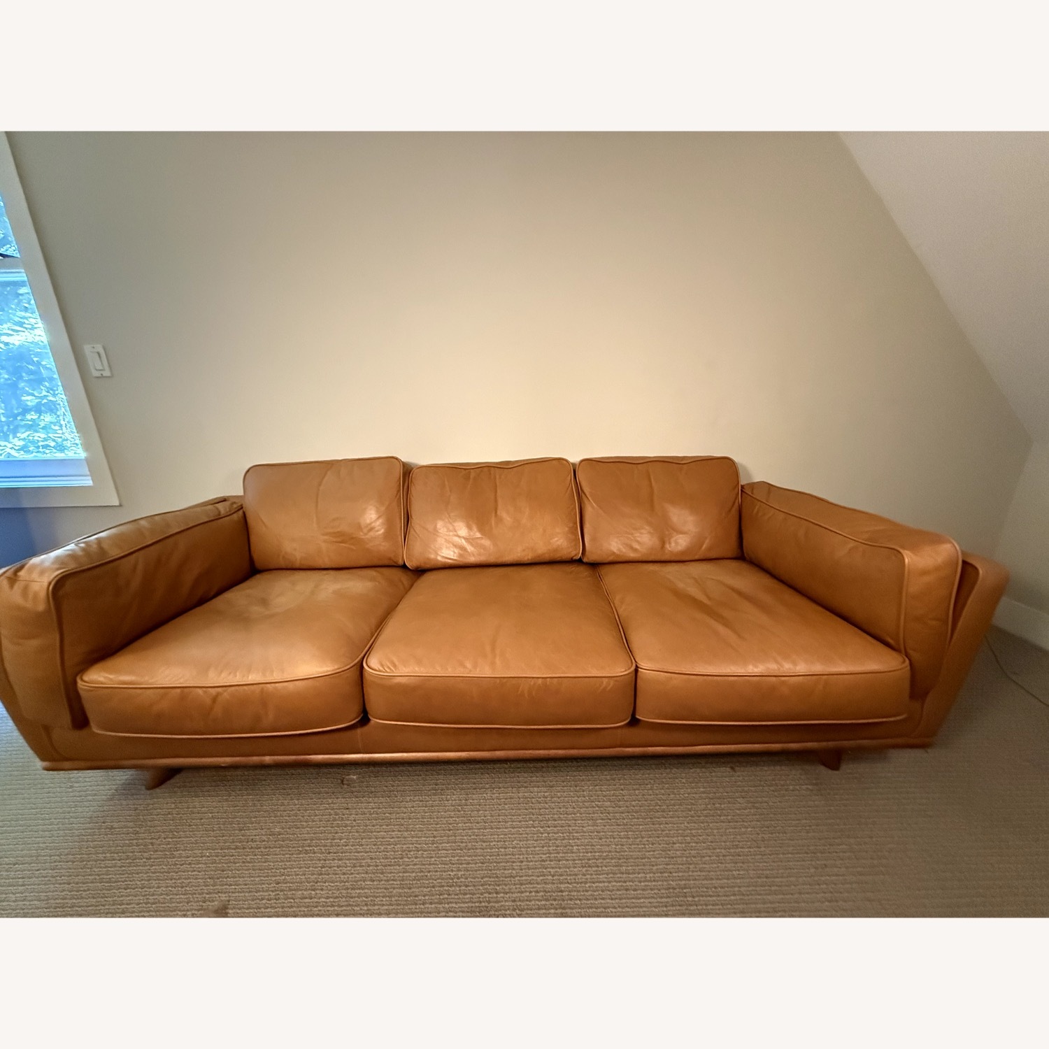 Article Light Brown Leather 3+ Seater Sofa - image-1