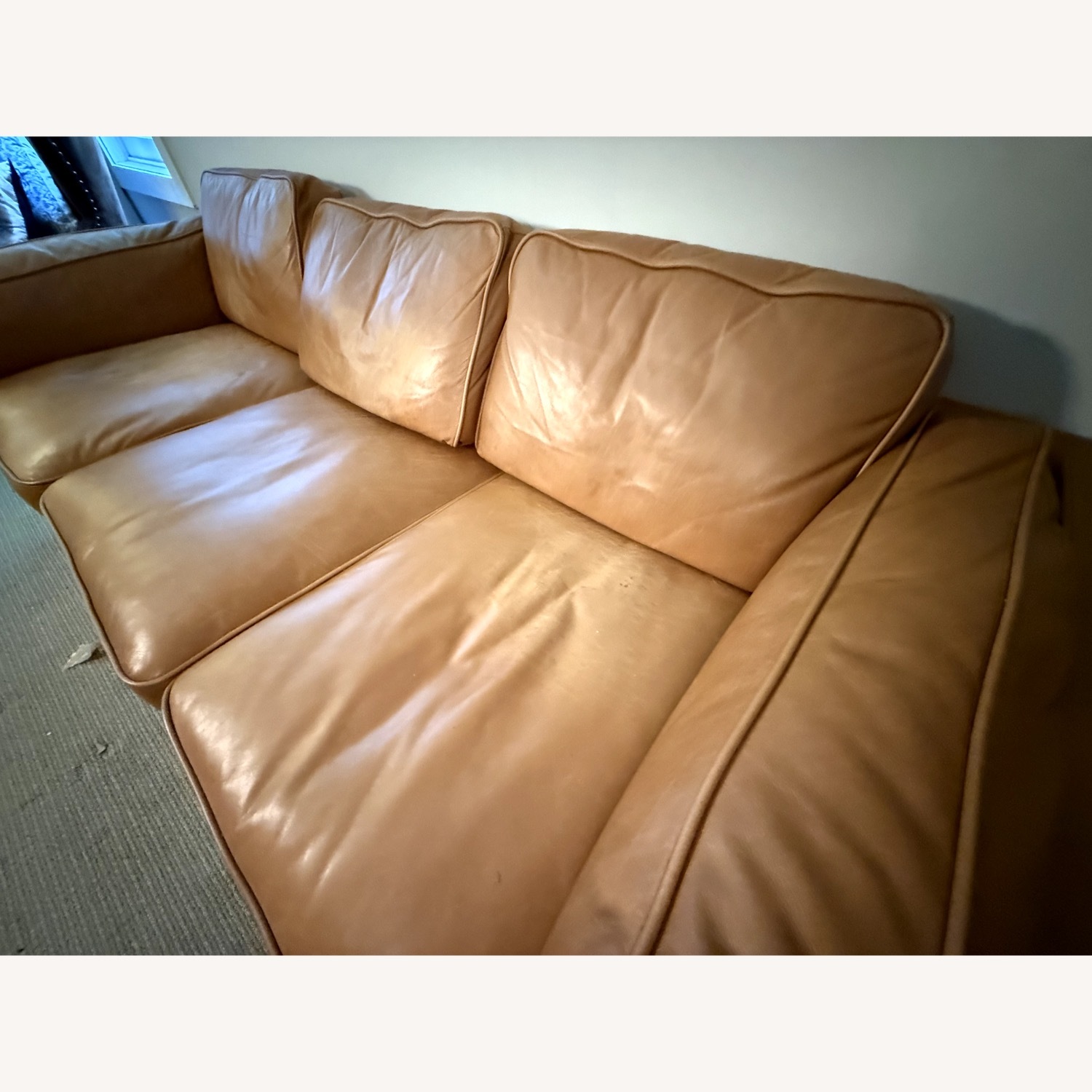 Article Light Brown Leather 3+ Seater Sofa - image-8