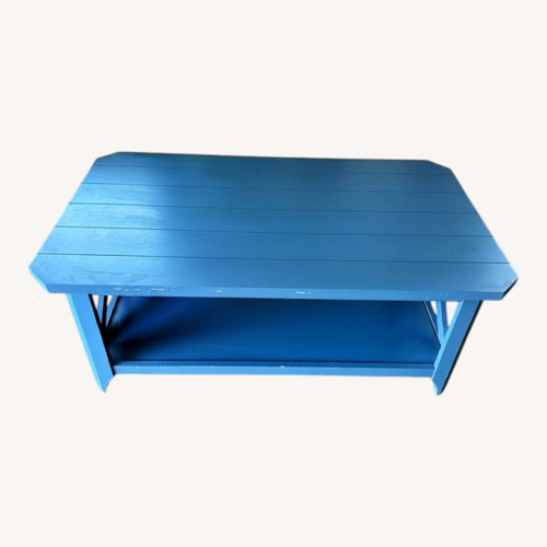 Used Peters-Revington Blue Wood Coffee Table for sale on AptDeco