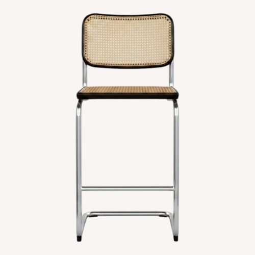 Used Wayfair Rattan Bar Stool with Black Frame for sale on AptDeco