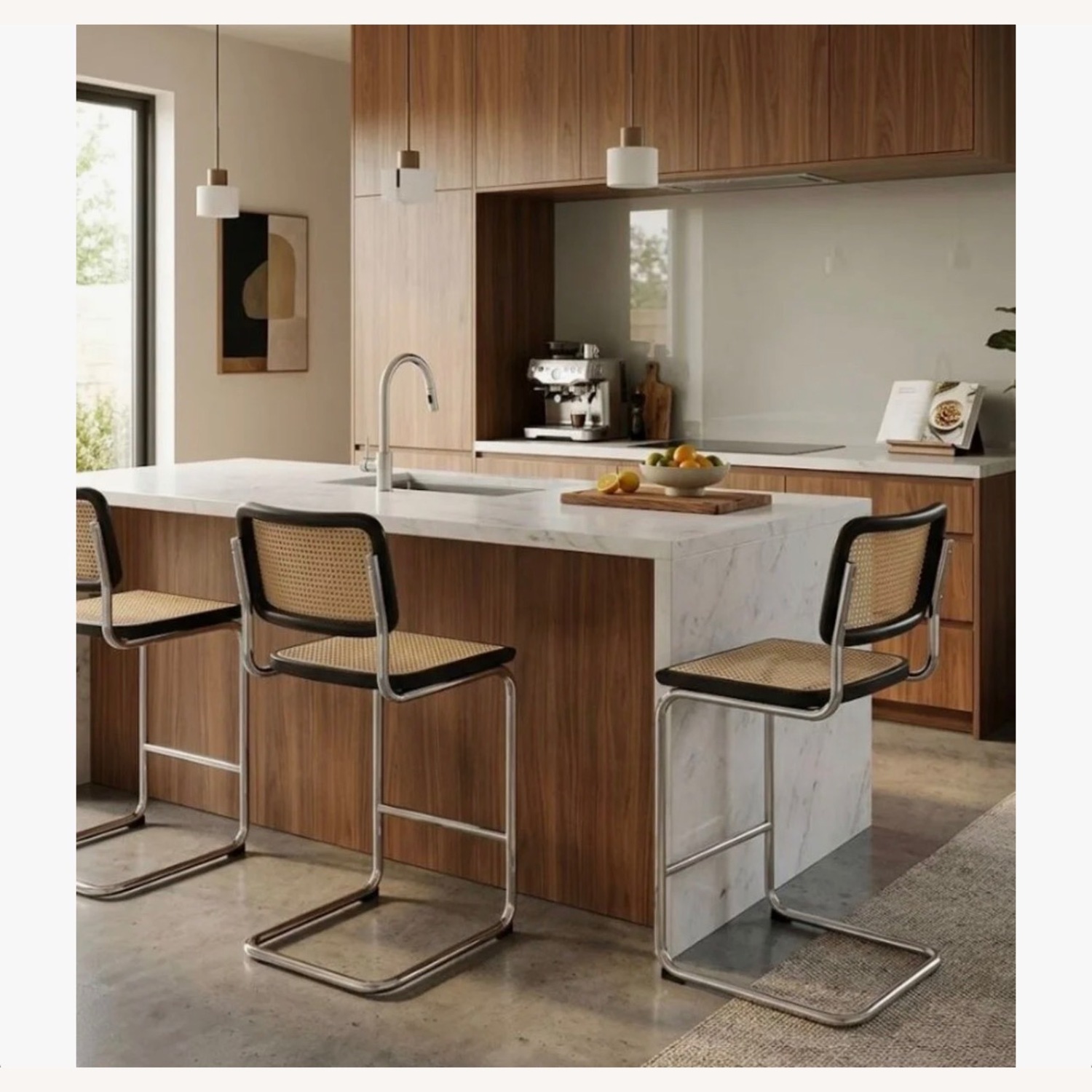 Wayfair Rattan Bar Stool with Black Frame - image-4