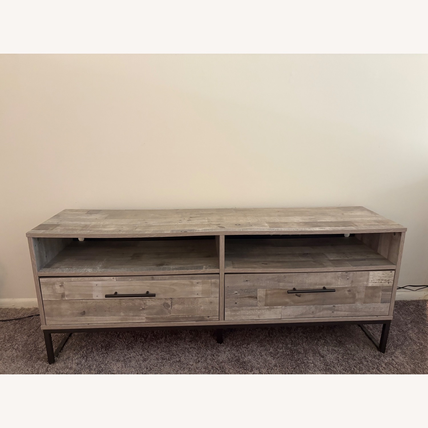 Modern Gray TV stand with Storage - image-4
