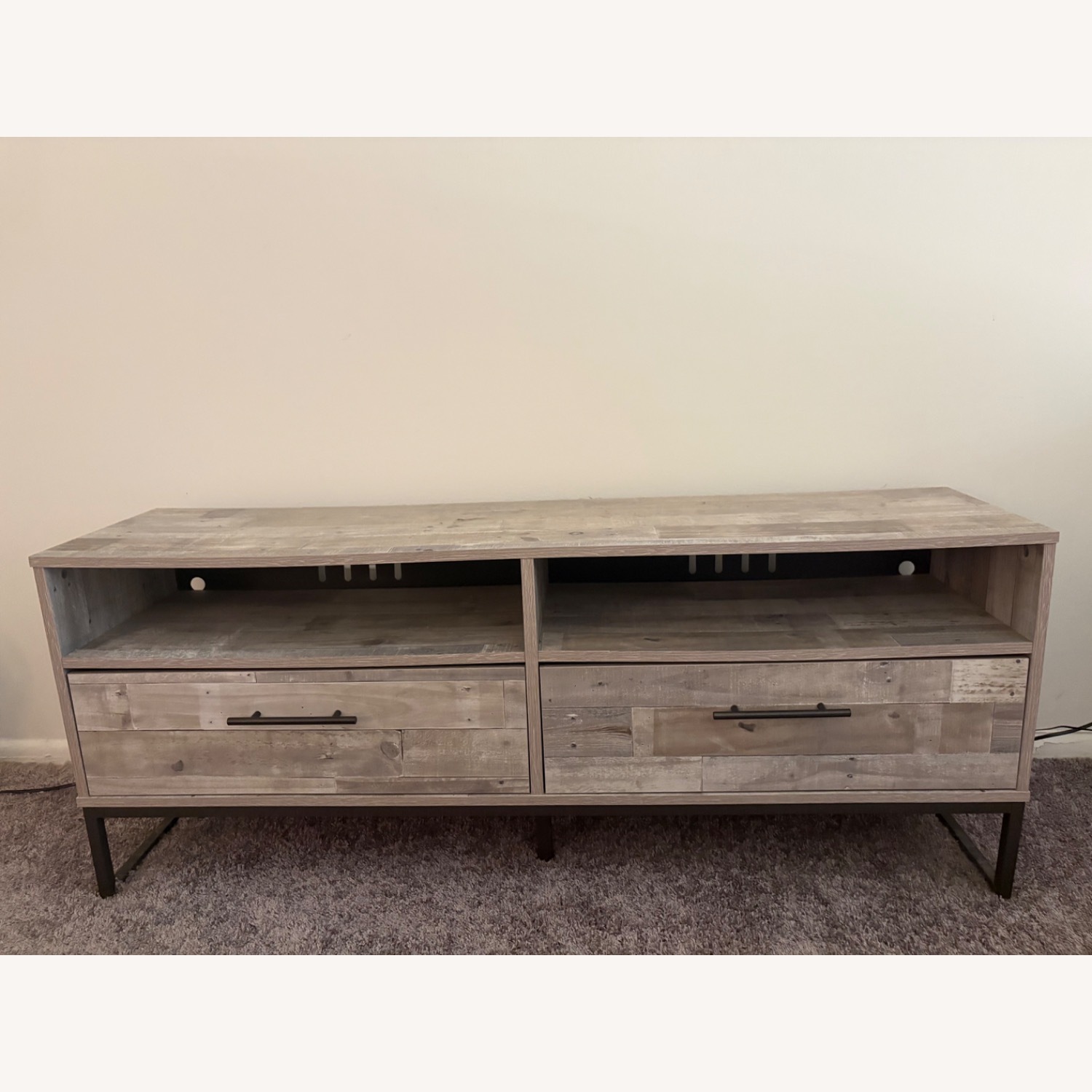 Modern Gray TV stand with Storage - image-2