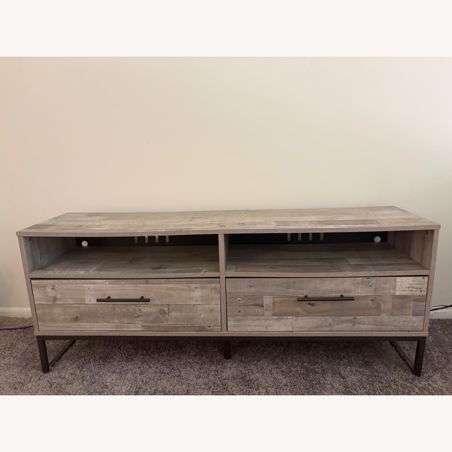 Modern Gray TV stand with Storage - image-1