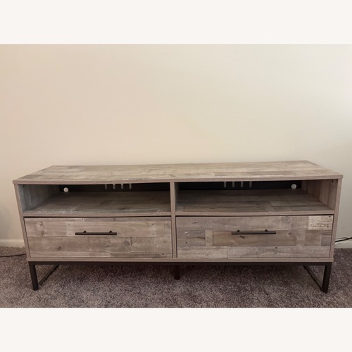 Used Modern Gray TV stand with Storage for sale on AptDeco
