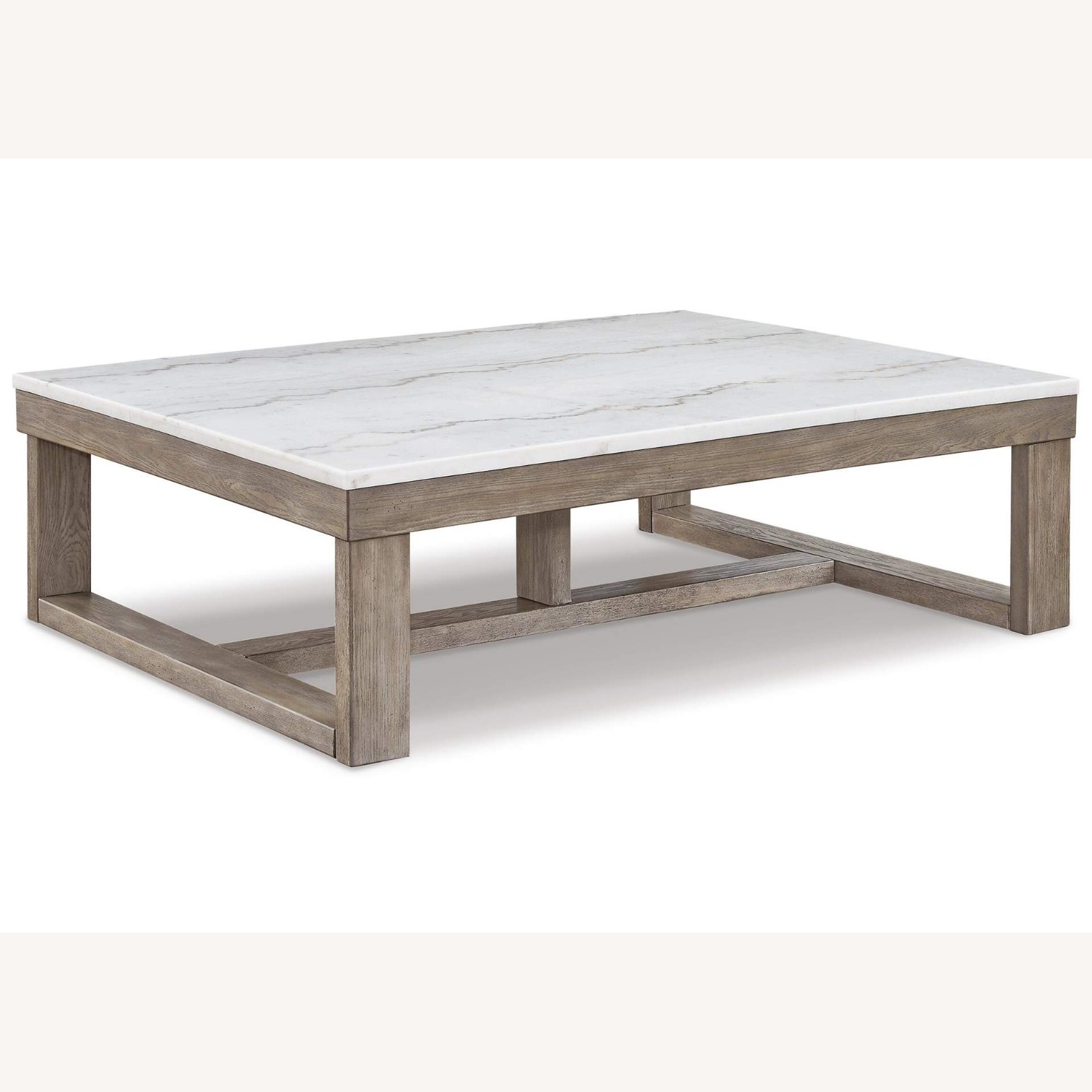 Ashley Furniture Loyaska White Marble Coffee Table - image-5