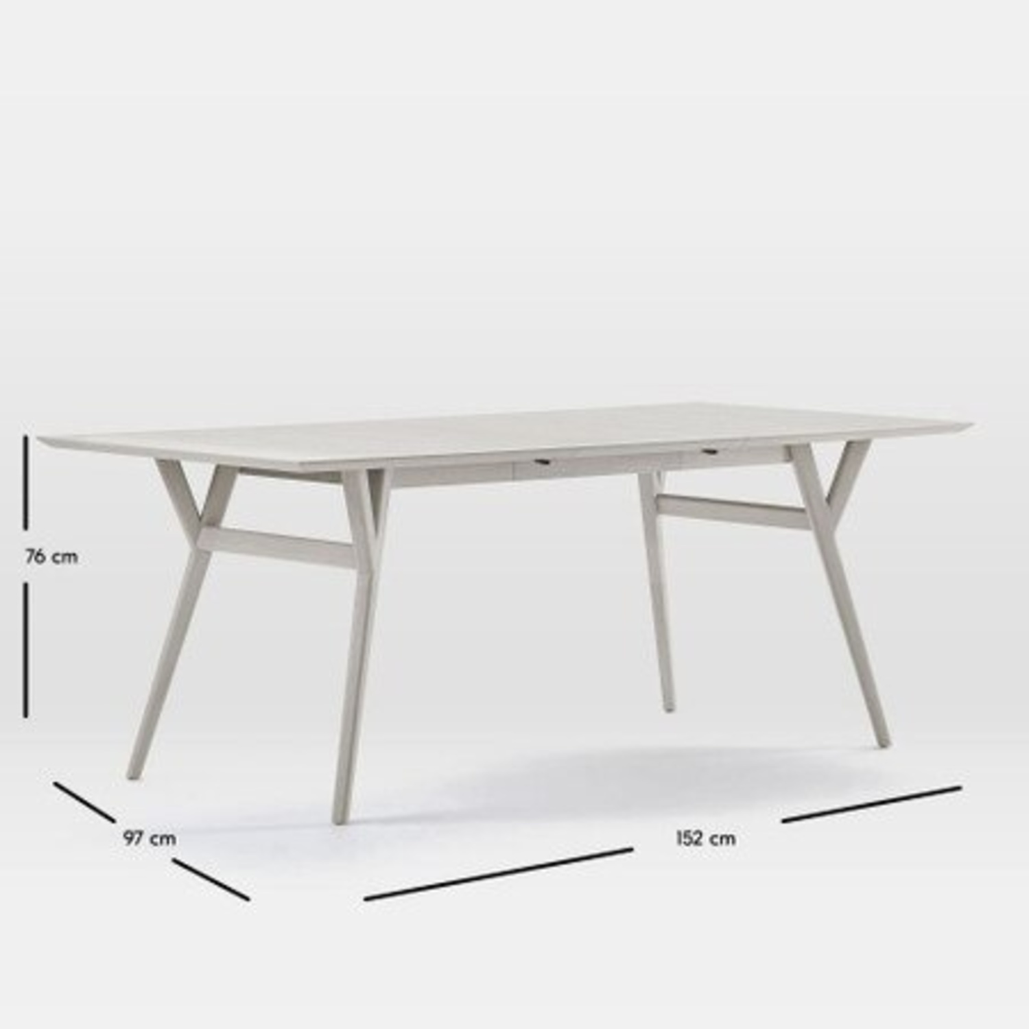 West Elm Mid-Century Expandable Dining Table Pebble - image-4