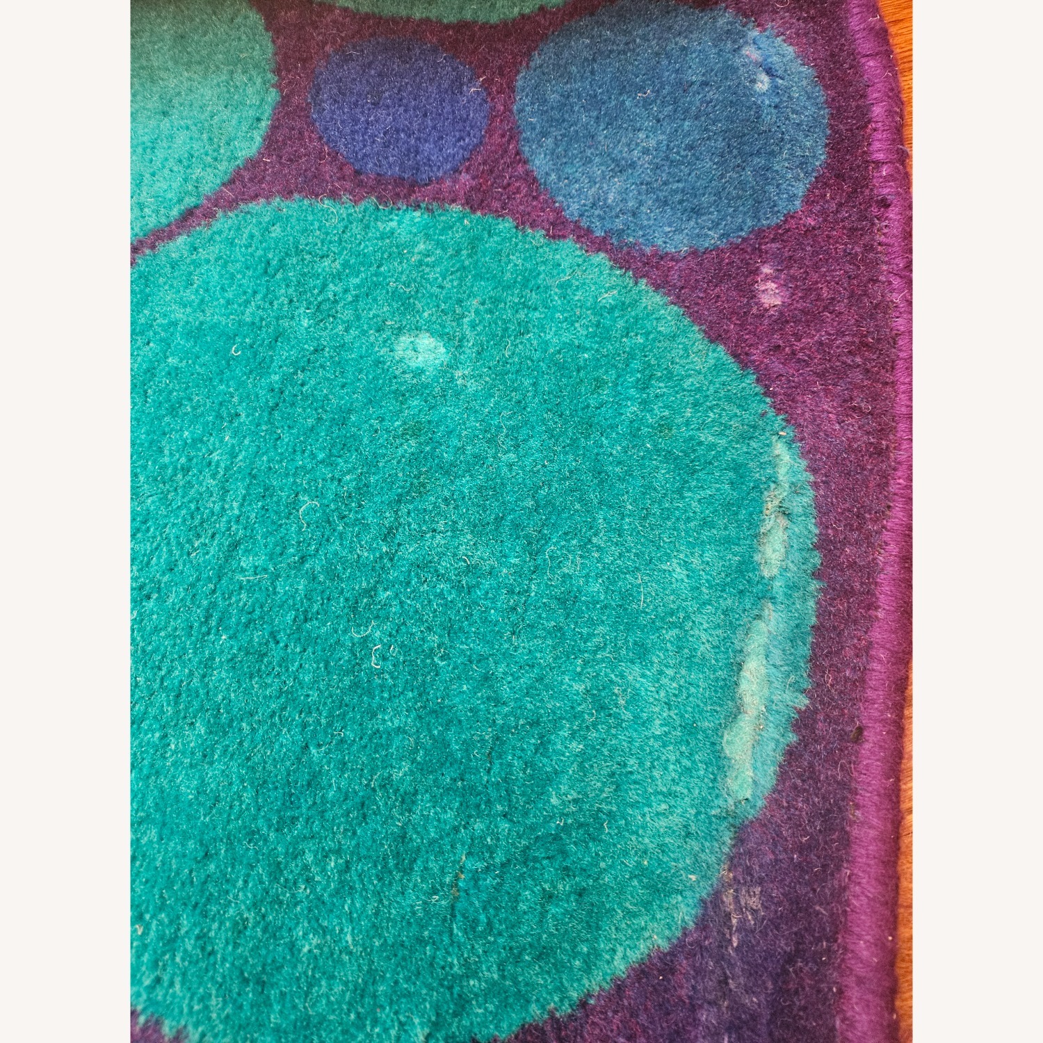 Vintage/Antique Blue Wool Area Rug 9' x 96' - image-4