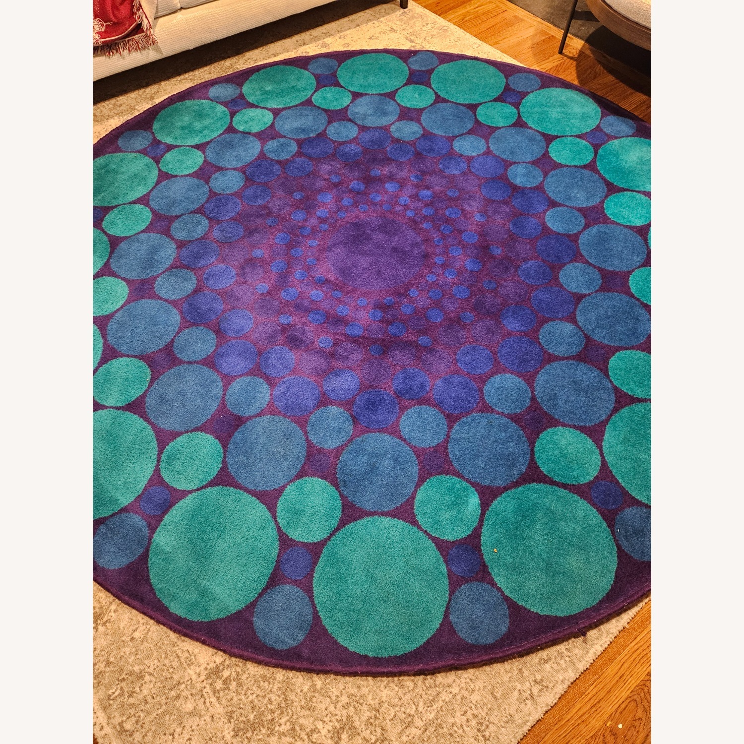 Vintage/Antique Blue Wool Area Rug 9' x 96' - image-1