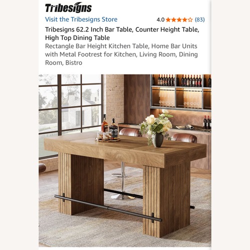 Used Oak Wood Kitchen Island for sale on AptDeco