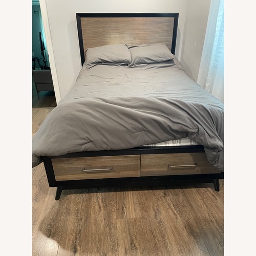 Used Dark Brown Wood Full Bed for sale on AptDeco