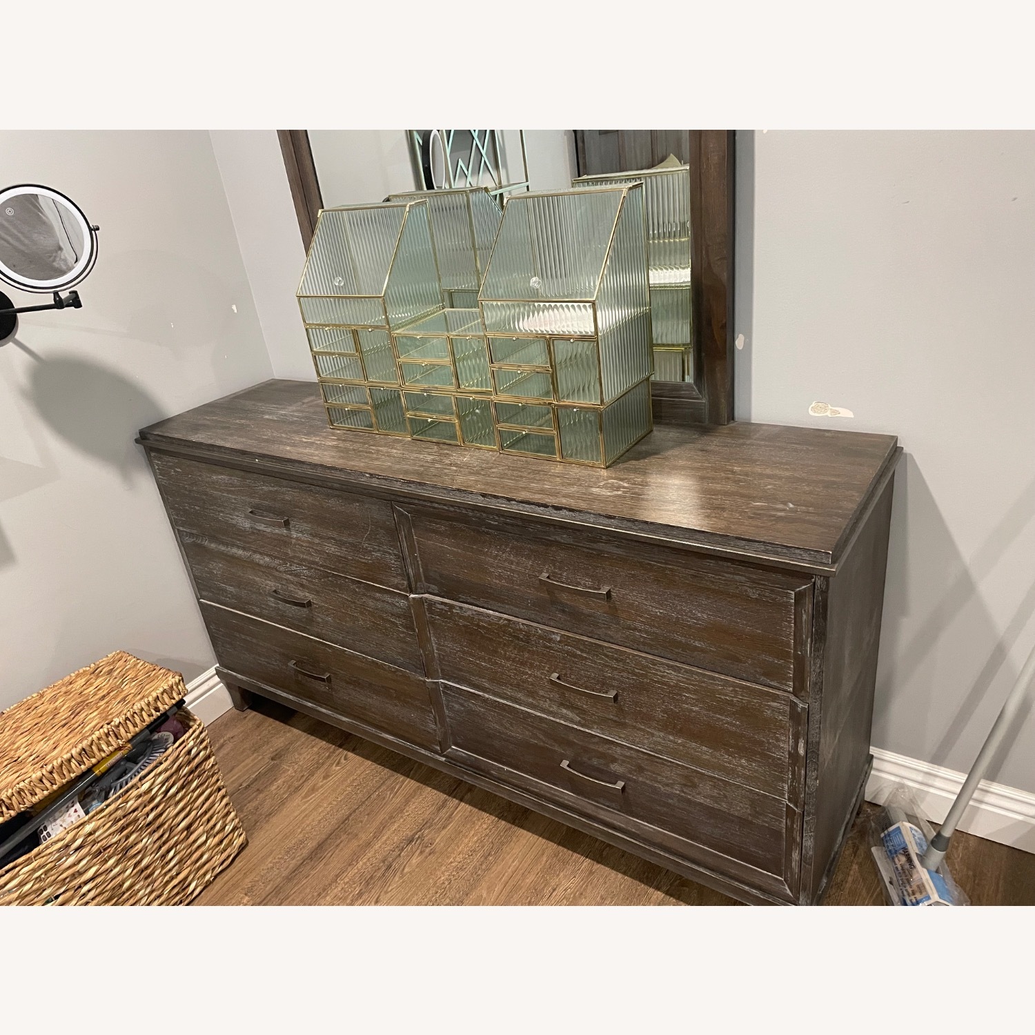 Dark Brown Wood Dresser - image-3
