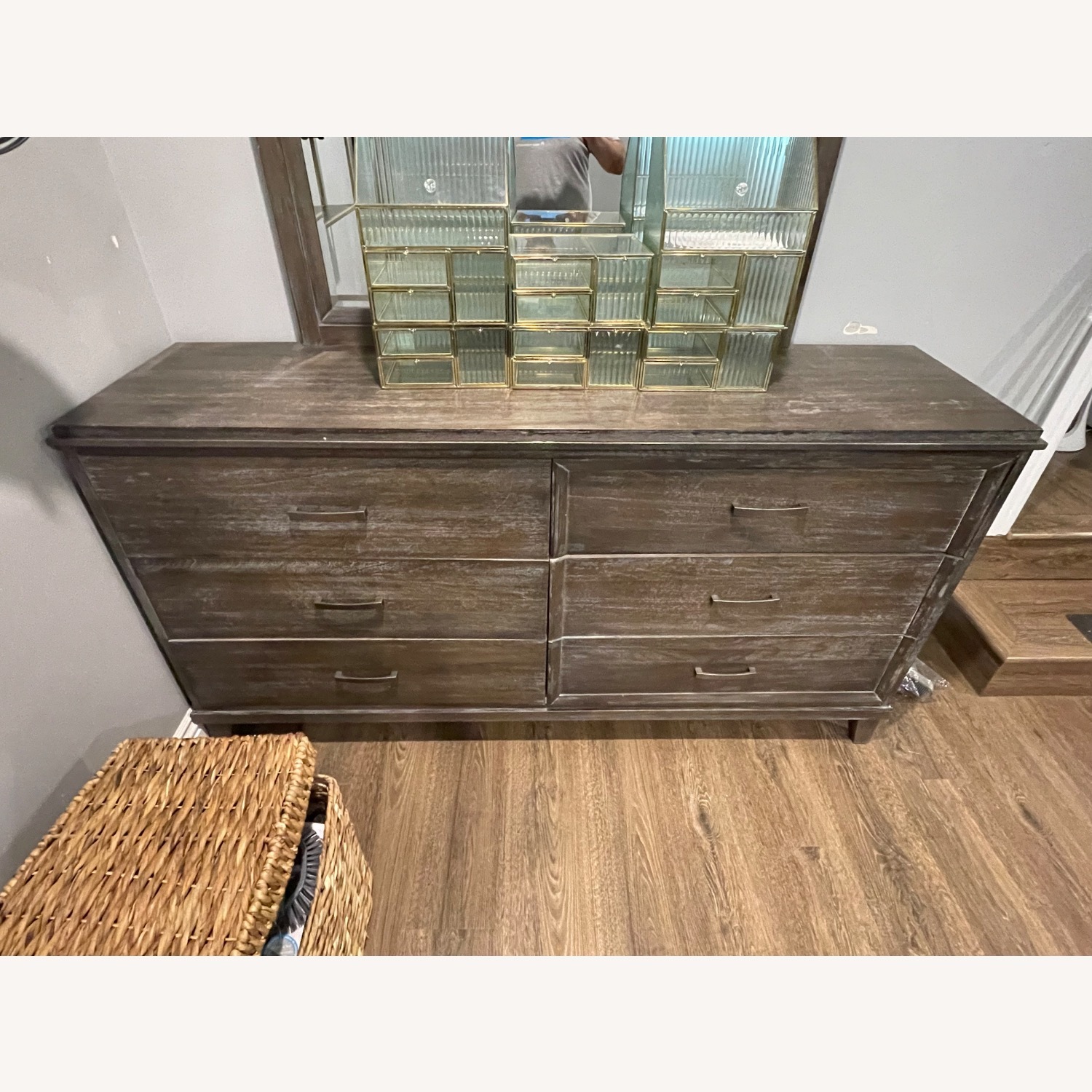 Dark Brown Wood Dresser - image-2