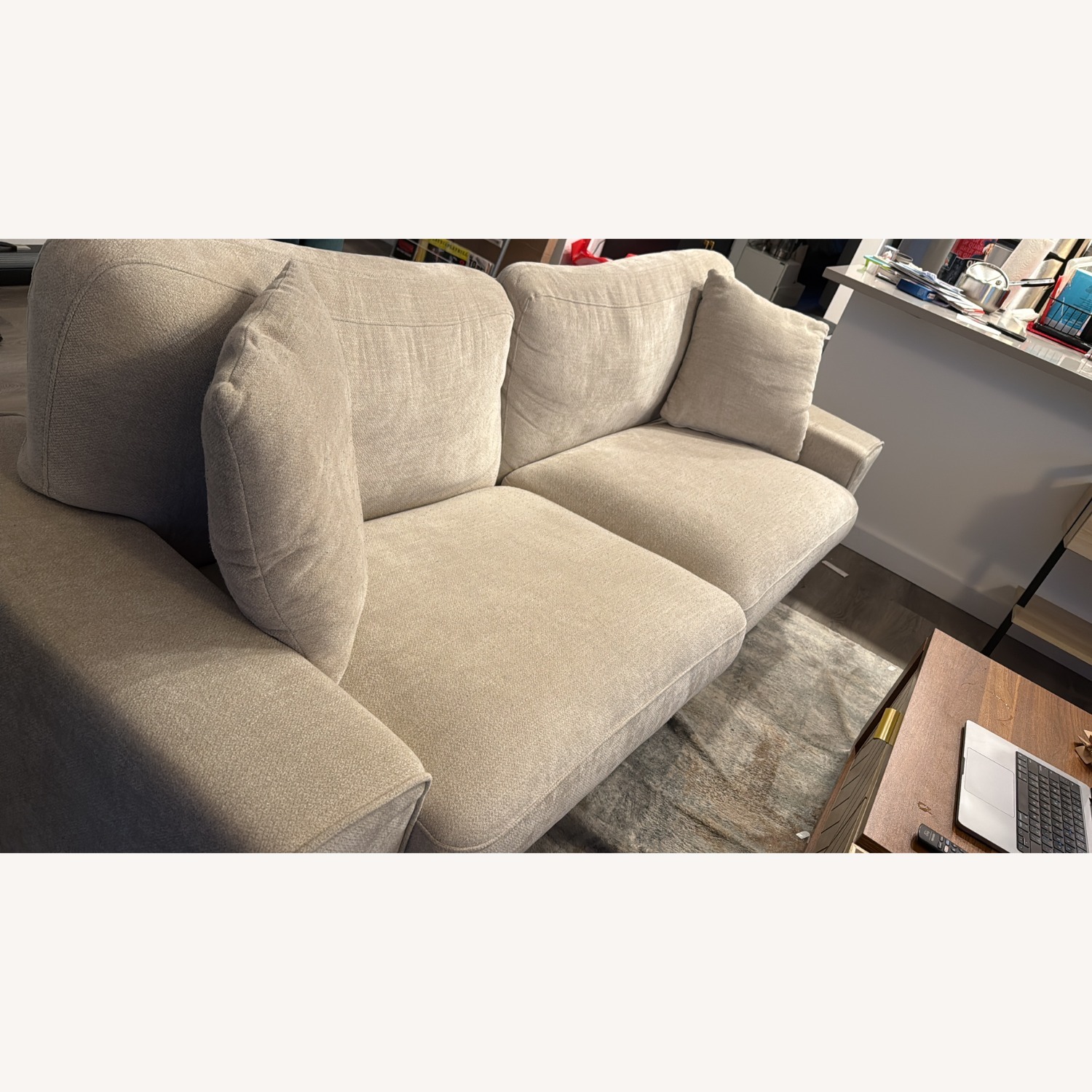 Amazon White Fabric 2 Seater Sofa - image-3