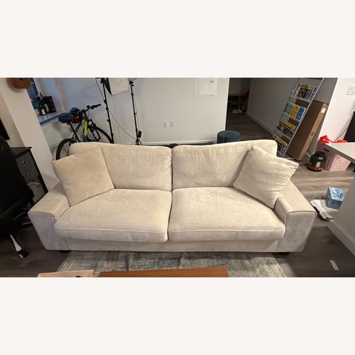 Used Amazon White Fabric 2 Seater Sofa for sale on AptDeco