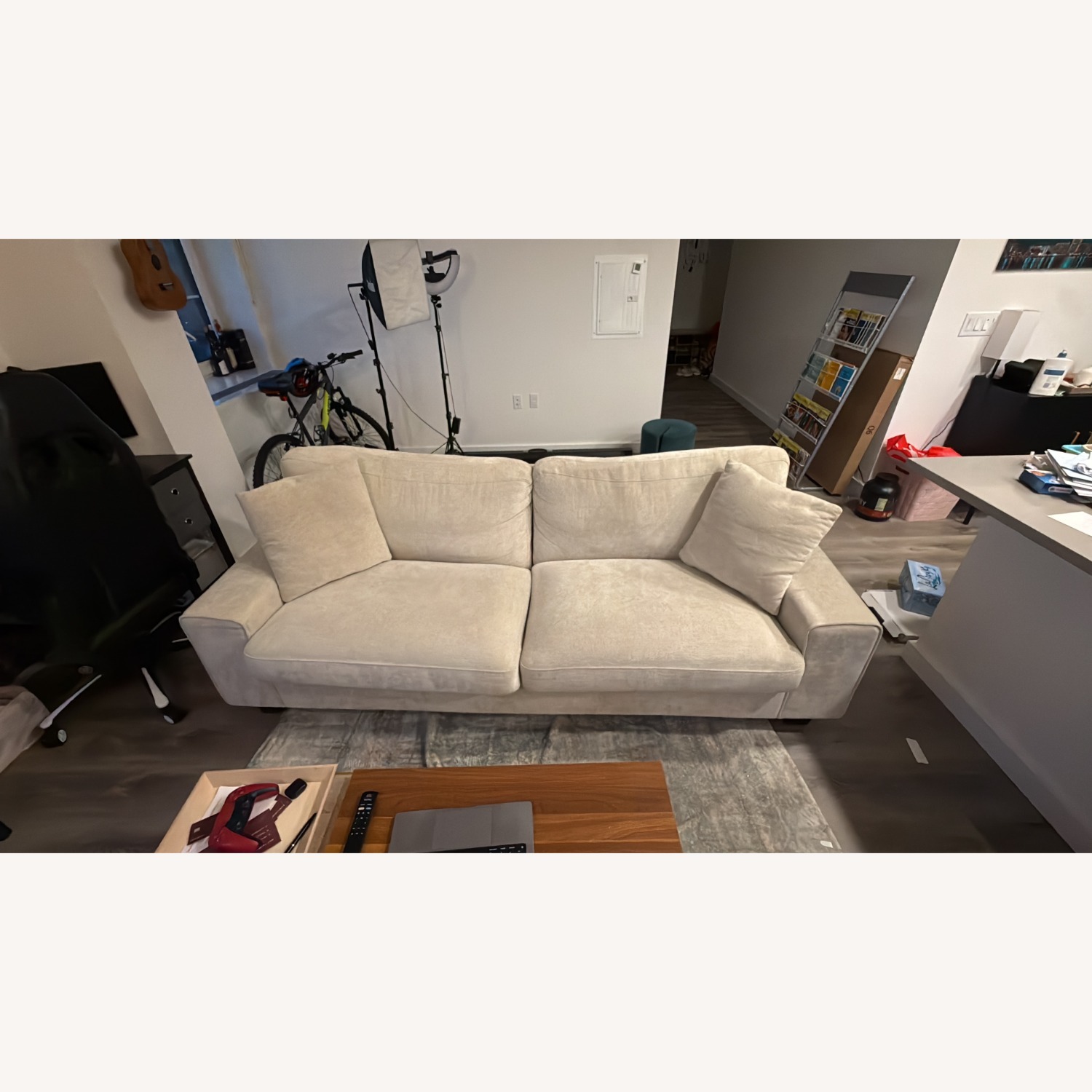 Amazon White Fabric 2 Seater Sofa - image-2