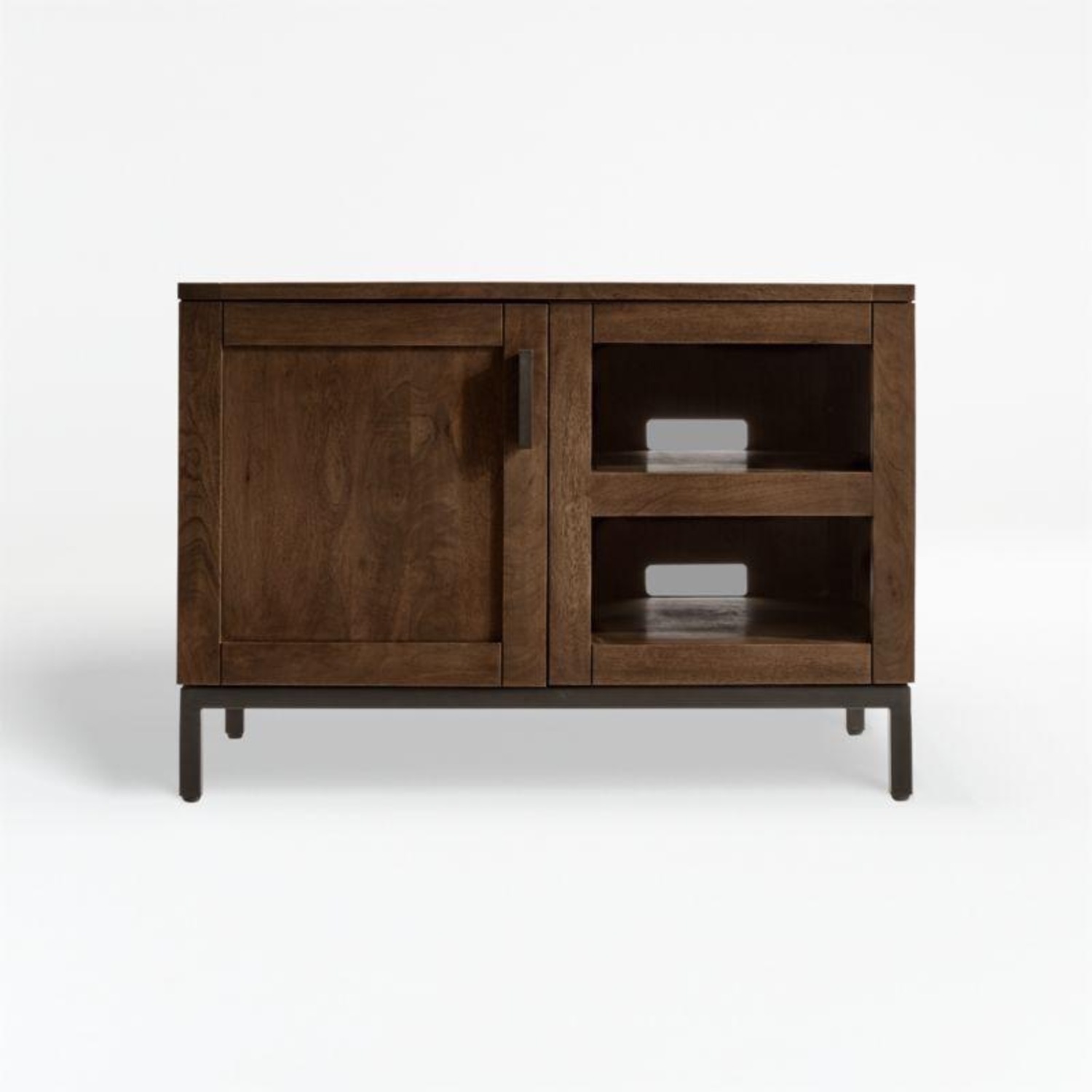 Crate & Barrel Dark Brown Wood Media Storage - image-4