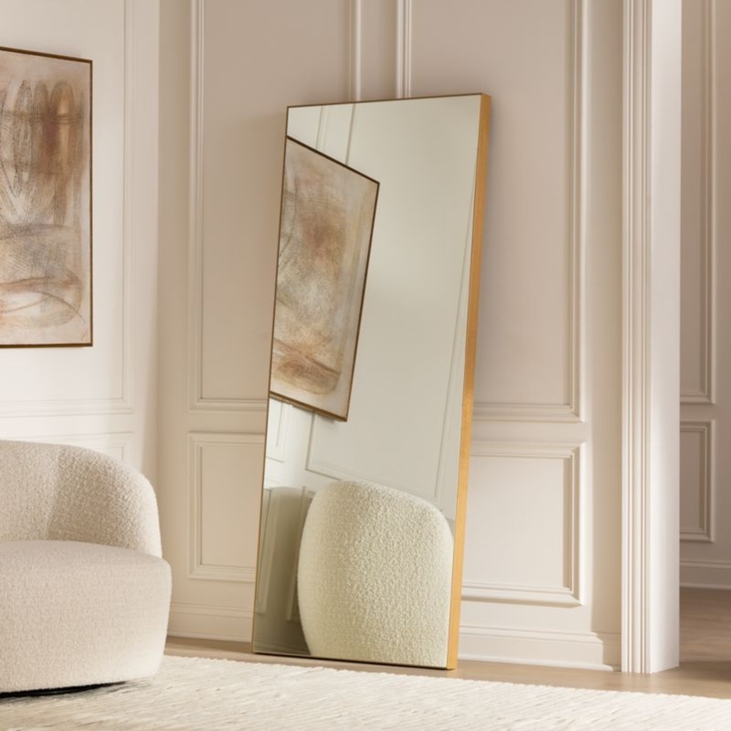CB2 Gold Metal Floor Mirror - image-4