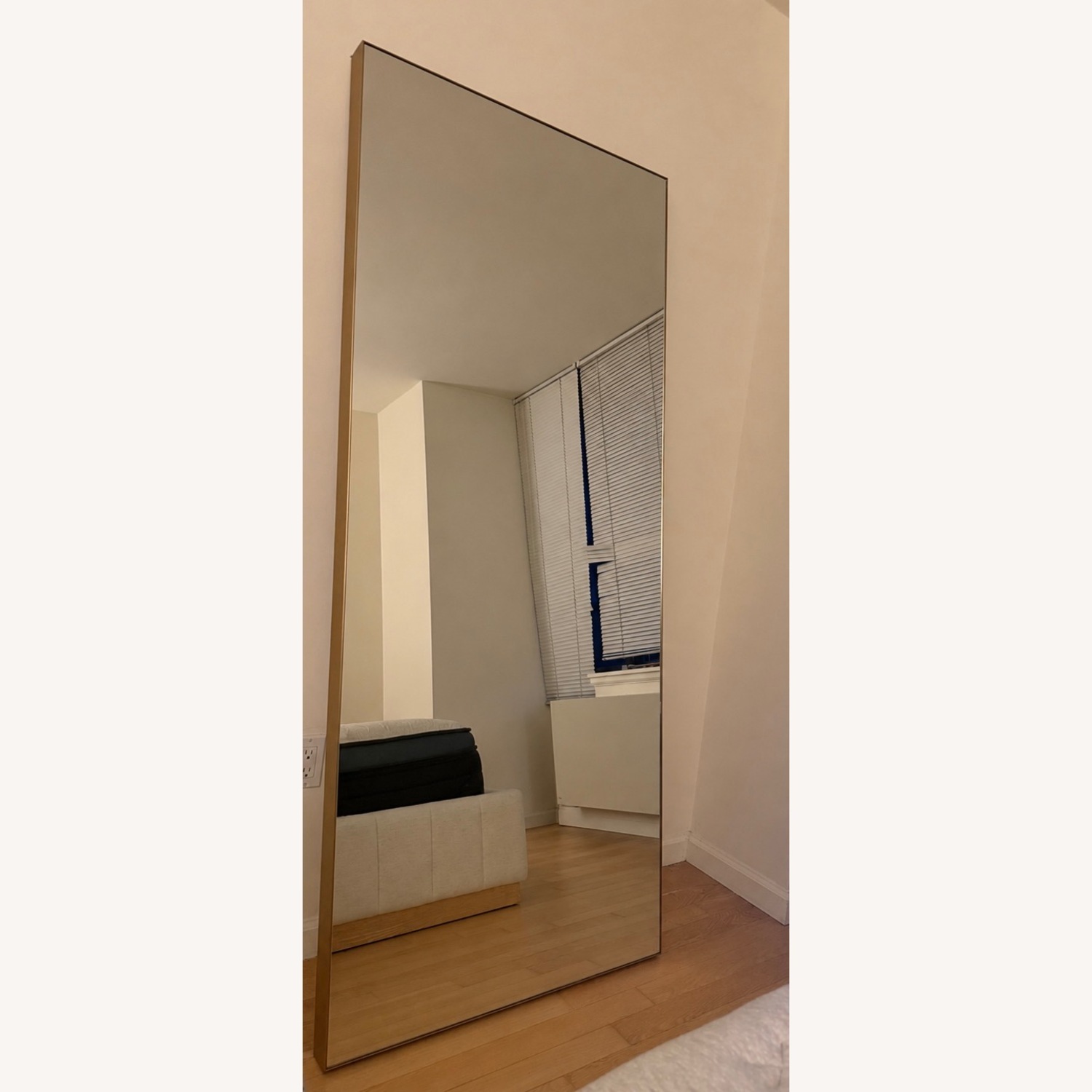 CB2 Gold Metal Floor Mirror - image-1