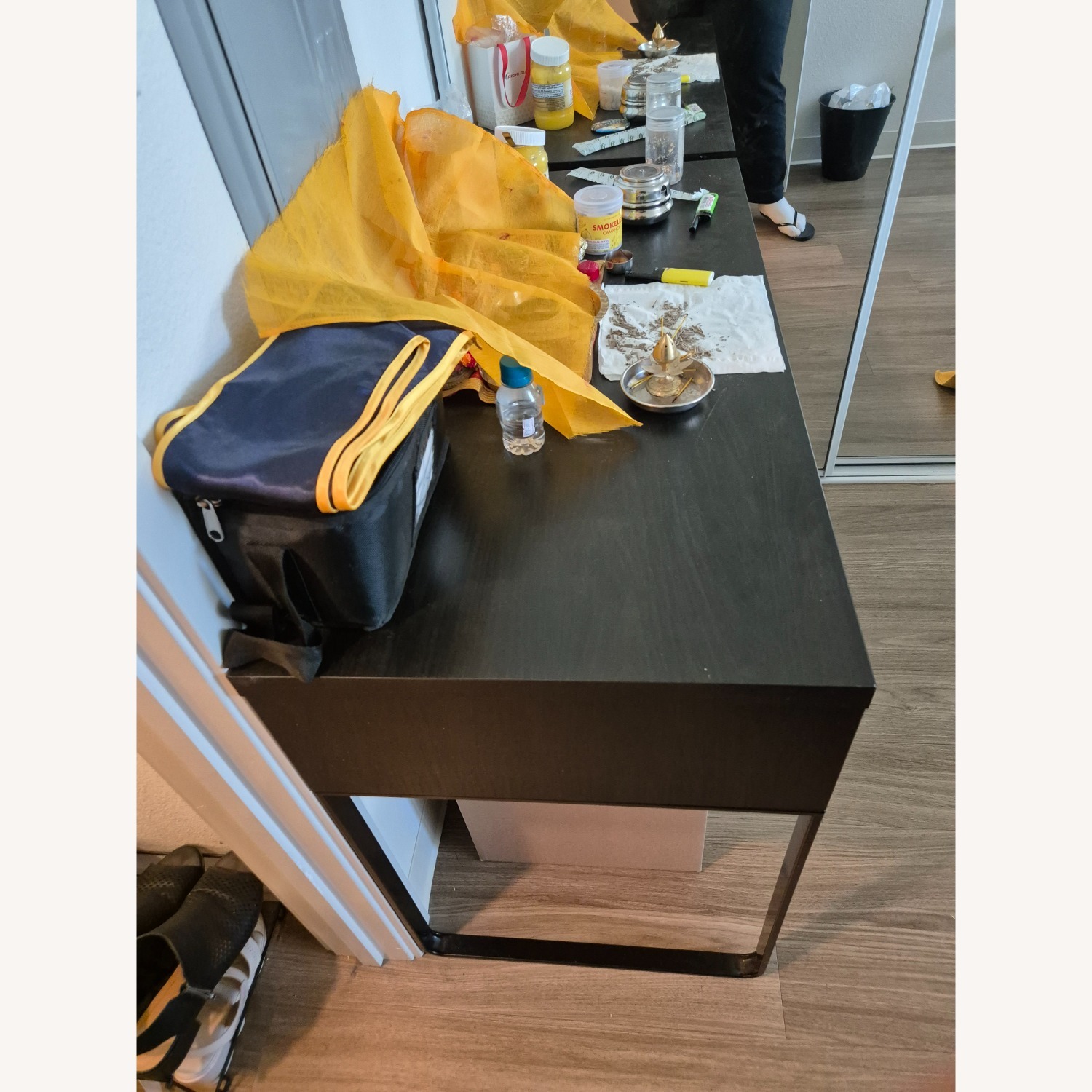 IKEA MICKE Dark Brown Wood Desk - image-3