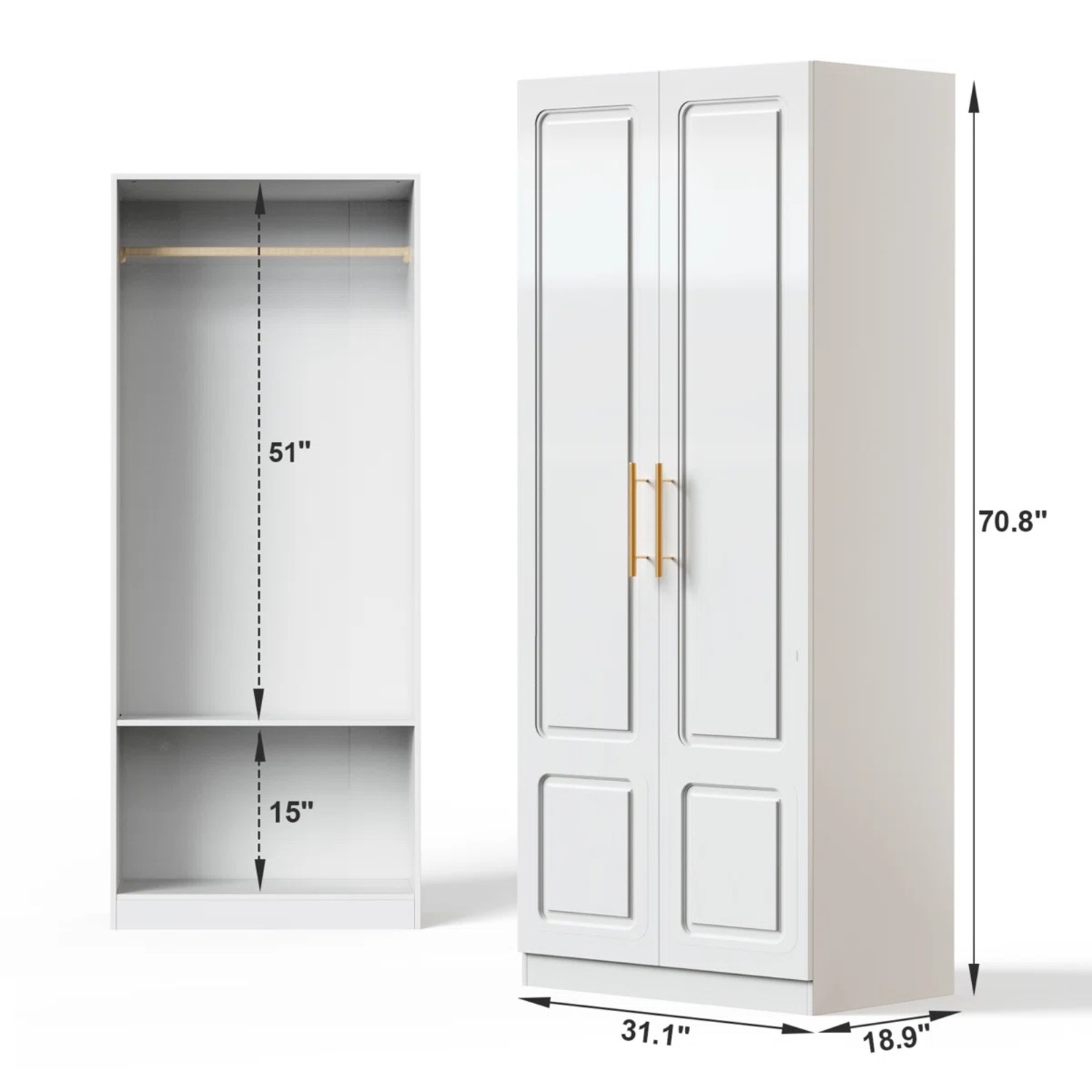 Wayfair White Wardrobe Armoire - image-3