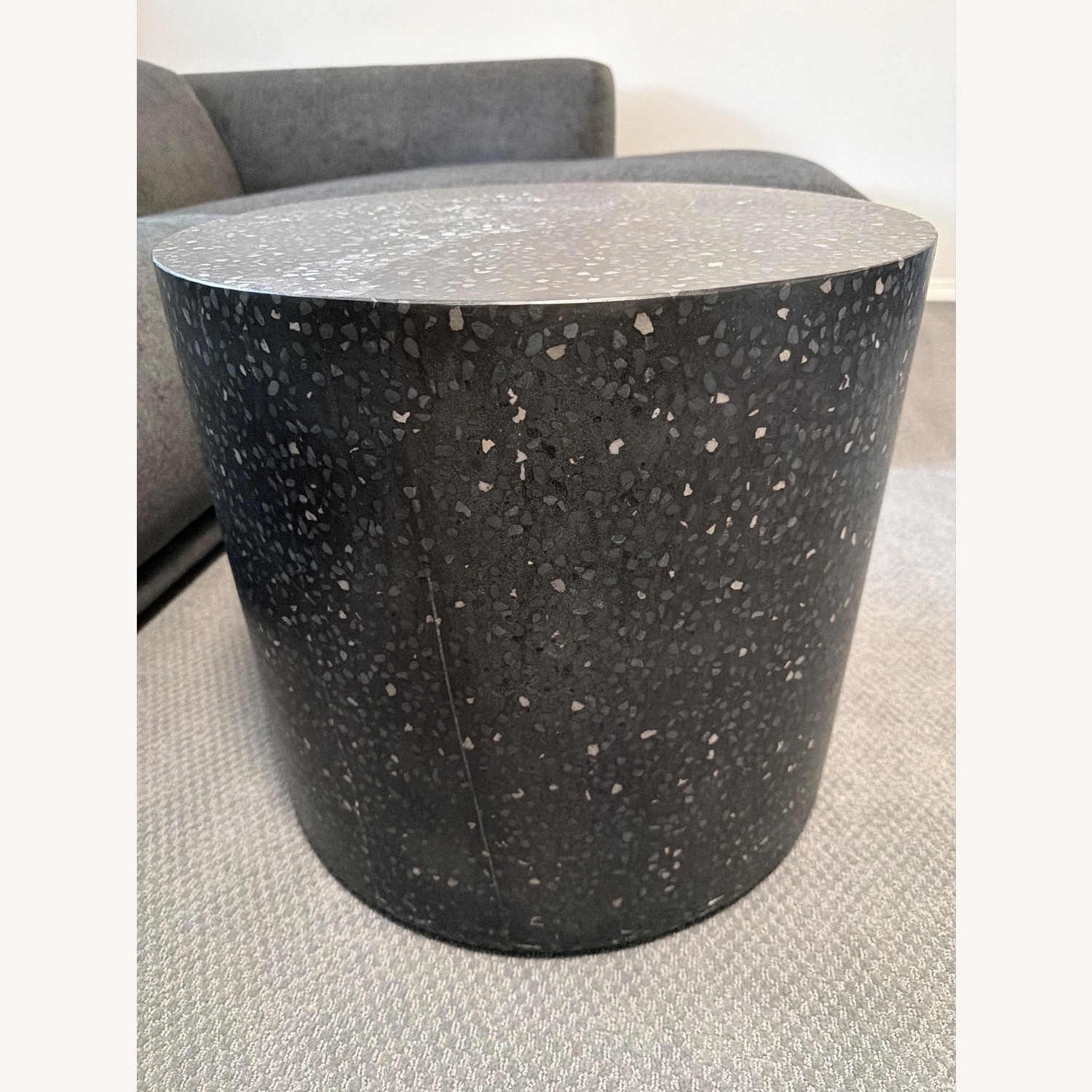 CB2 Terrazzo Black Side Table - image-1