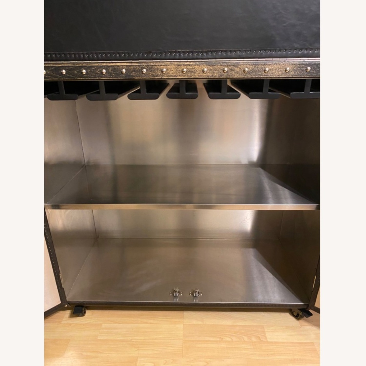 Restoration Hardware Mayfair Bar Cart - Old Saddle Black - image-3