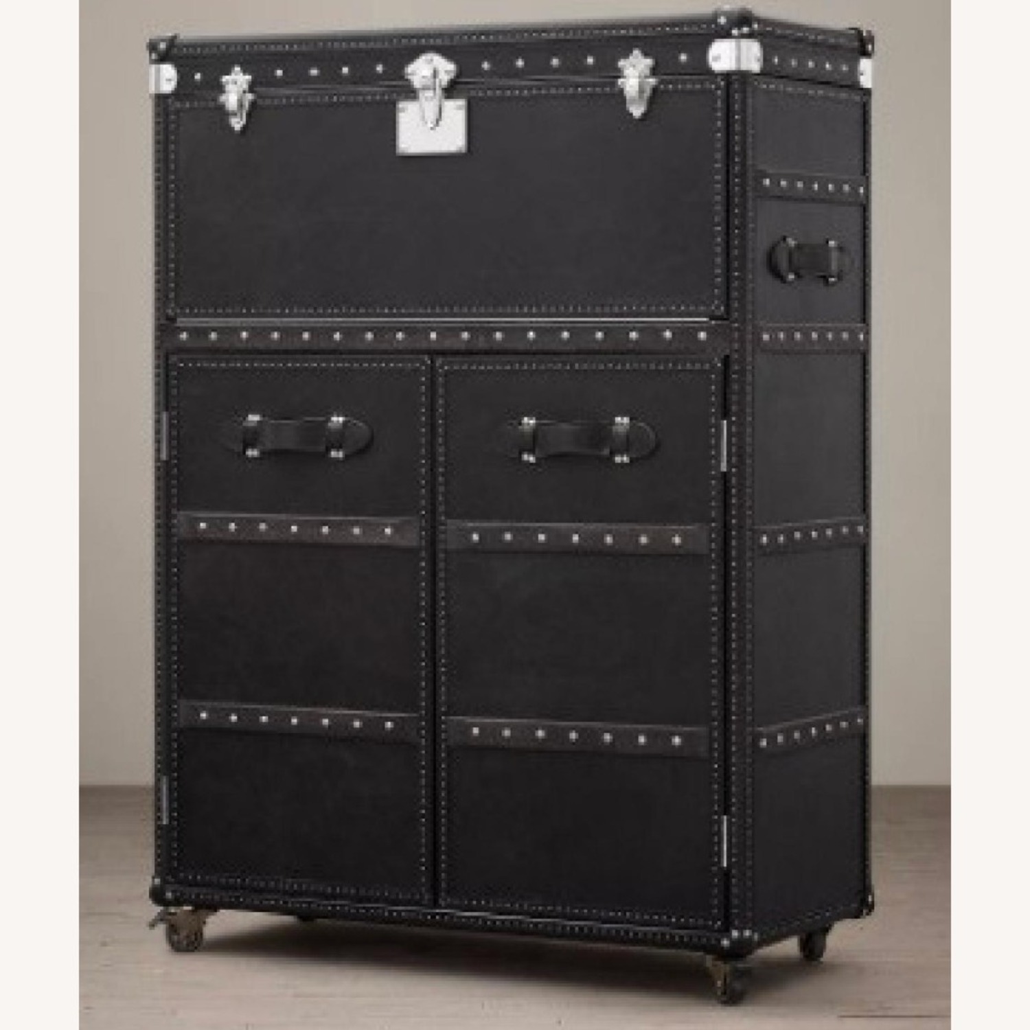 Restoration Hardware Mayfair Bar Cart - Old Saddle Black - image-1