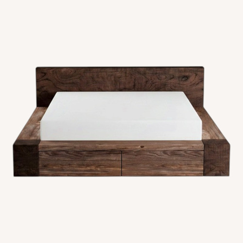 Used Wayfair Japanese Wood Queen Bed with Storage Drawers for sale on AptDeco