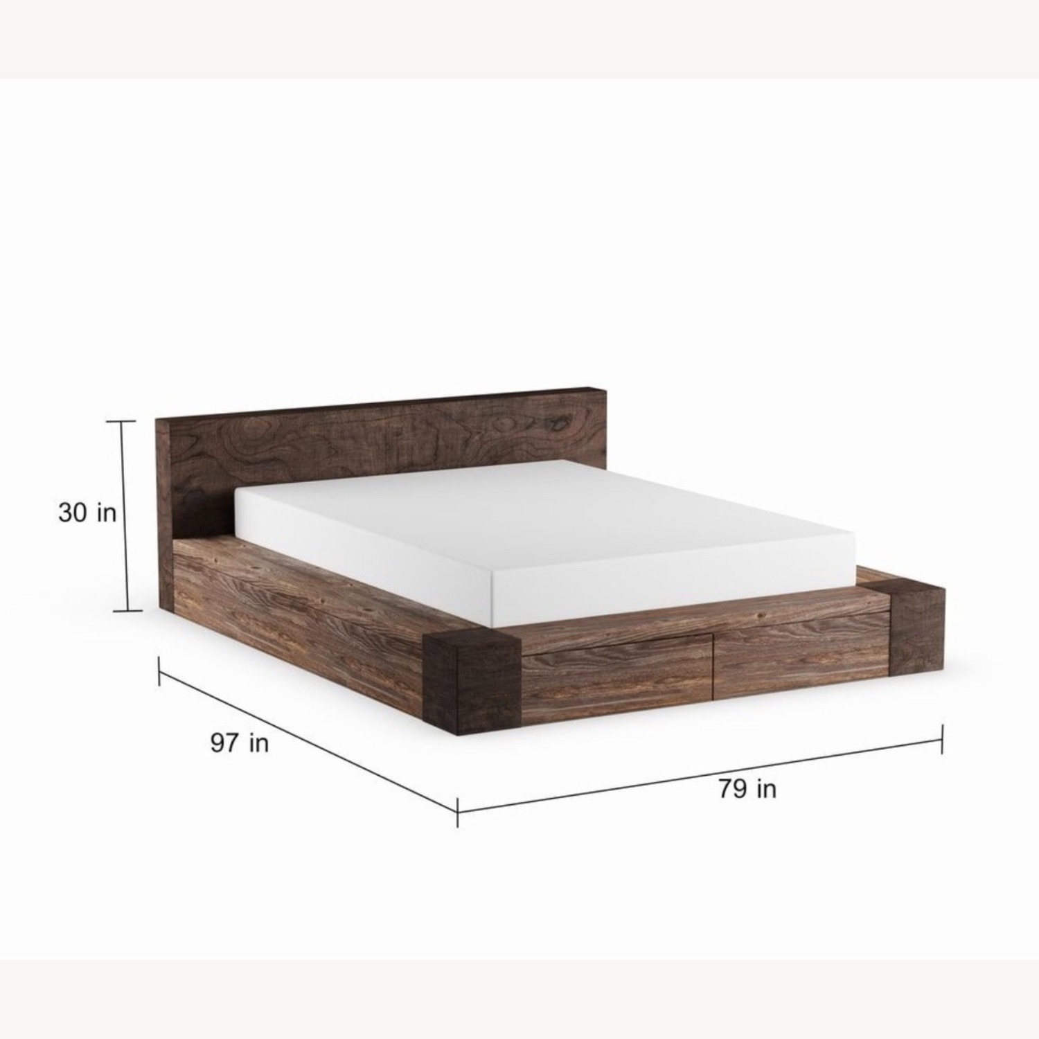 Wayfair Japanese Wood Queen Bed with Storage Drawers - image-1