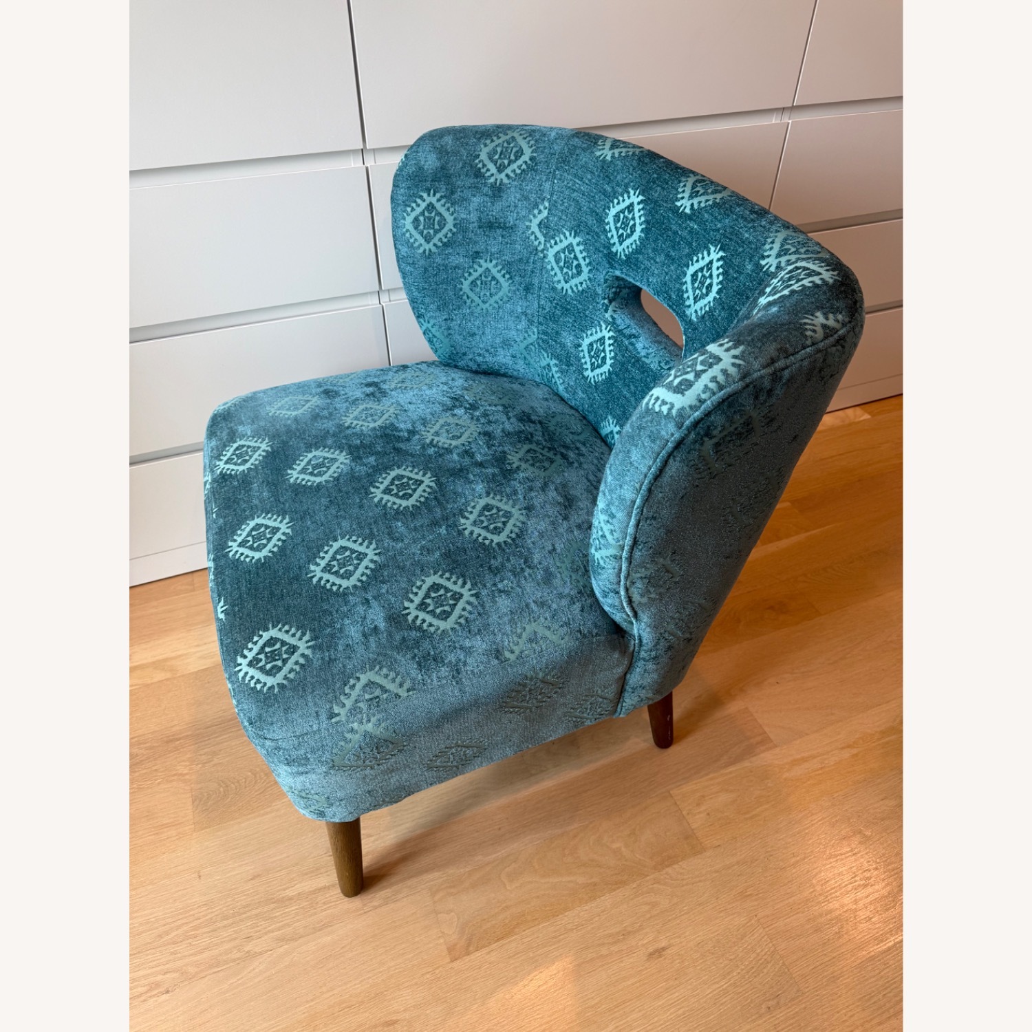 Teal Boucle Accent Chair - image-2