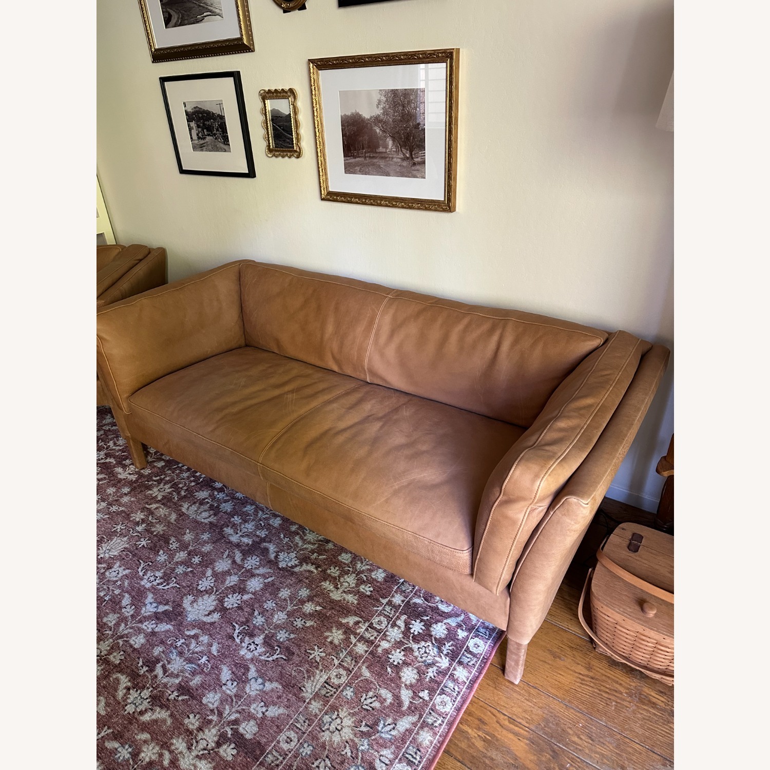 Timothy Oulton Light Brown Leather 3 Seater Sofa - image-5