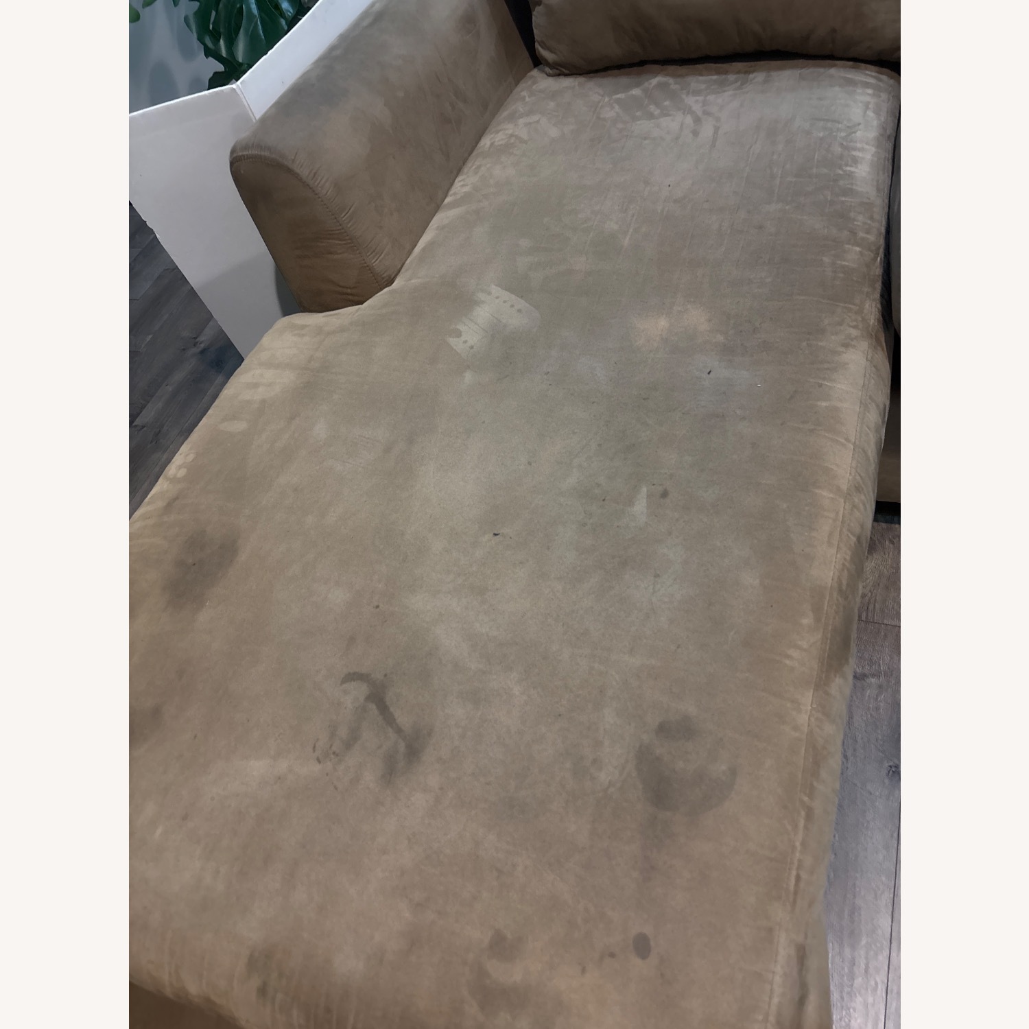 Light Brown Polyurethane 2 Piece Sectional - image-5