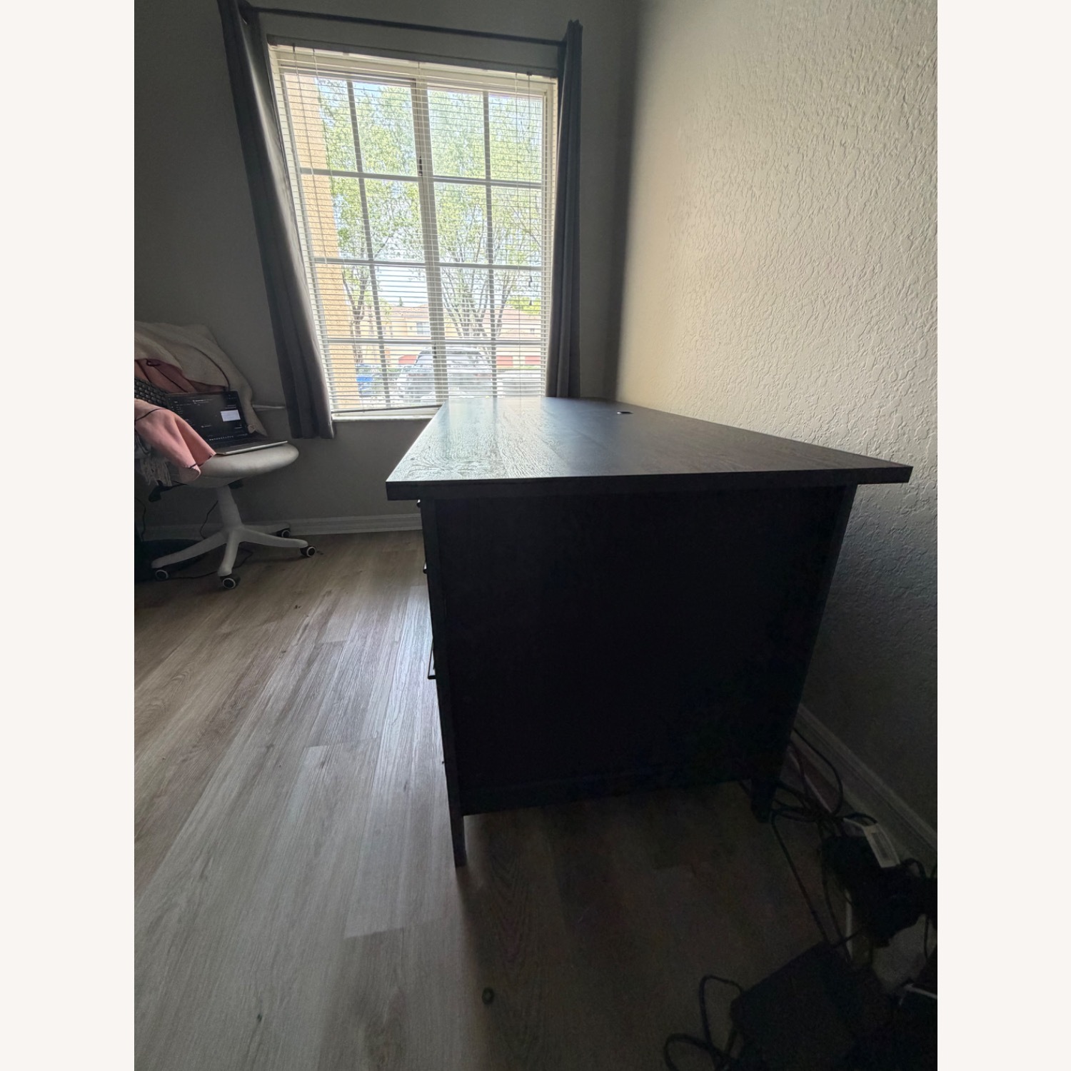 Sauder Dark Brown Wood Desk - image-2