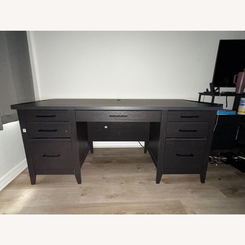 Used Sauder Dark Brown Wood Desk for sale on AptDeco